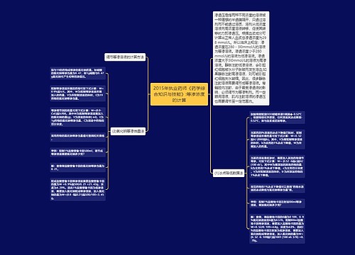 2015年执业药师《药学综合知识与技能》:等渗浓度的计算