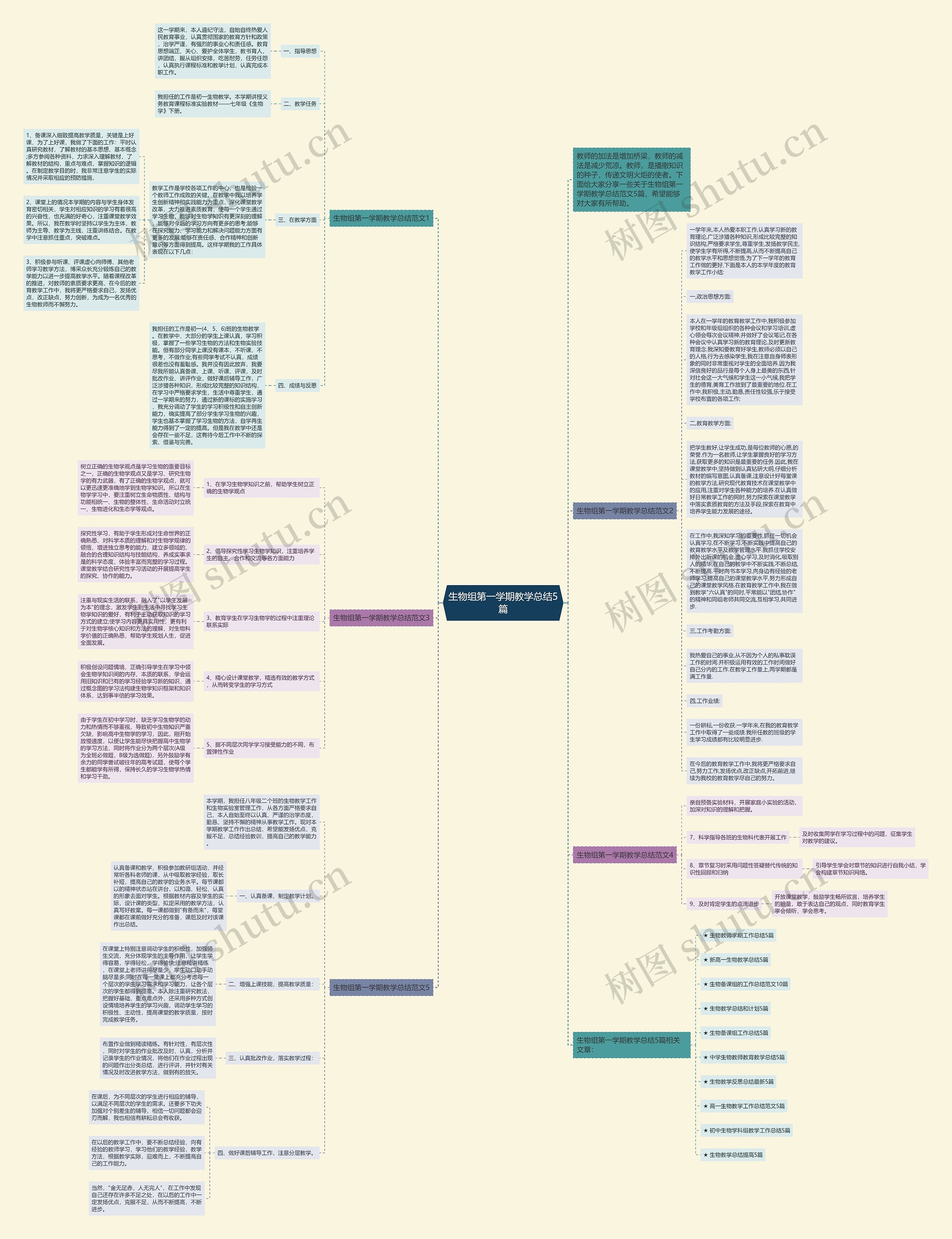 生物组第一学期教学总结5篇思维导图