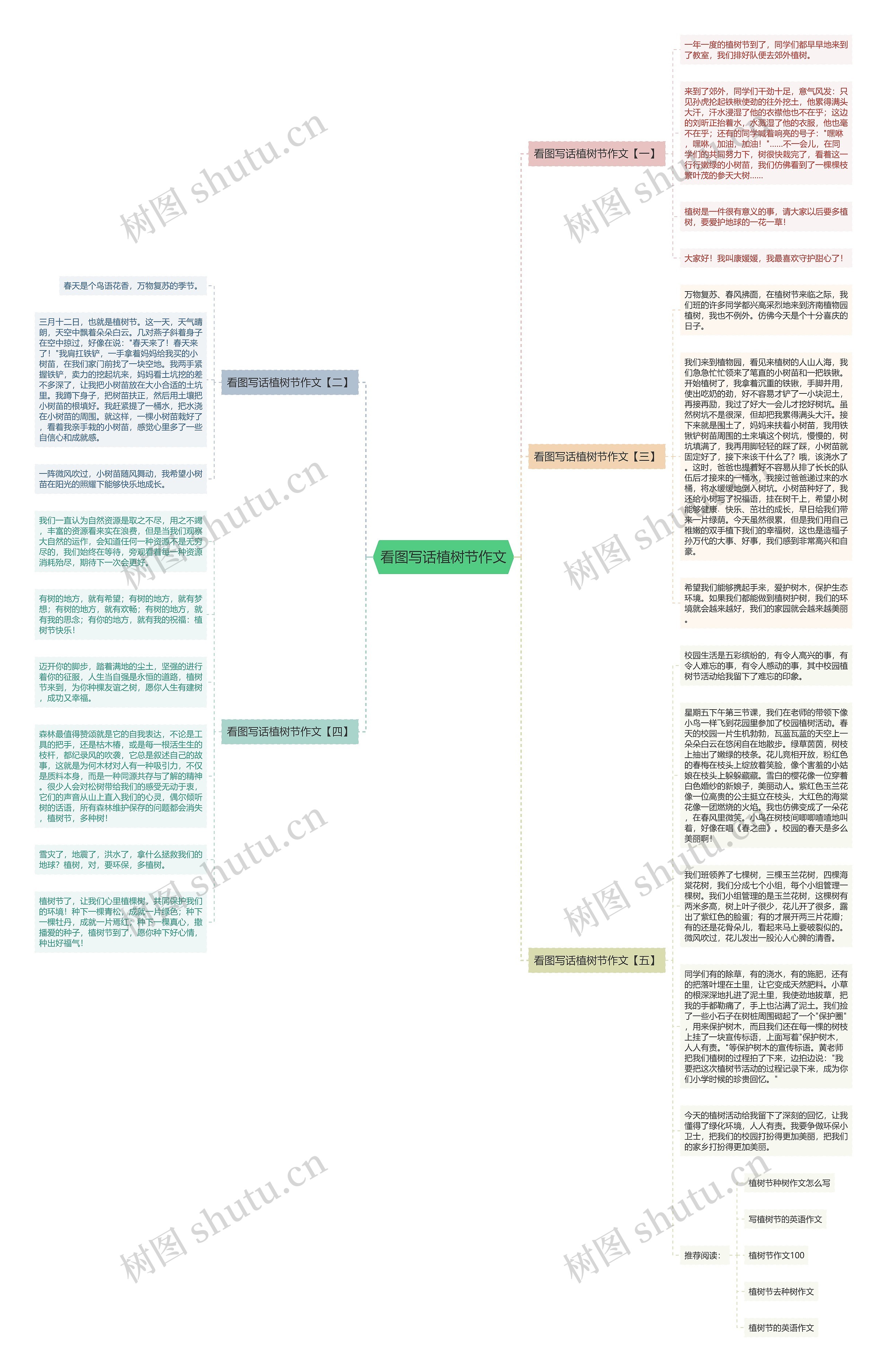 看图写话植树节作文思维导图
