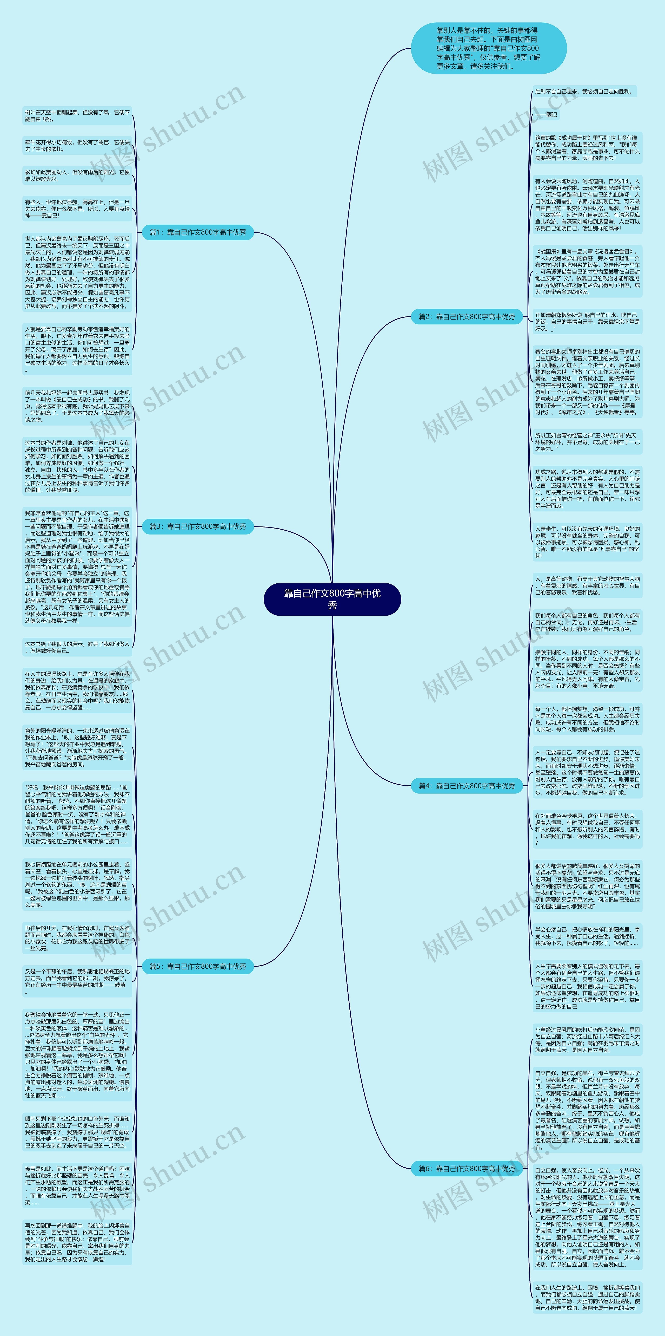 靠自己作文800字高中优秀思维导图
