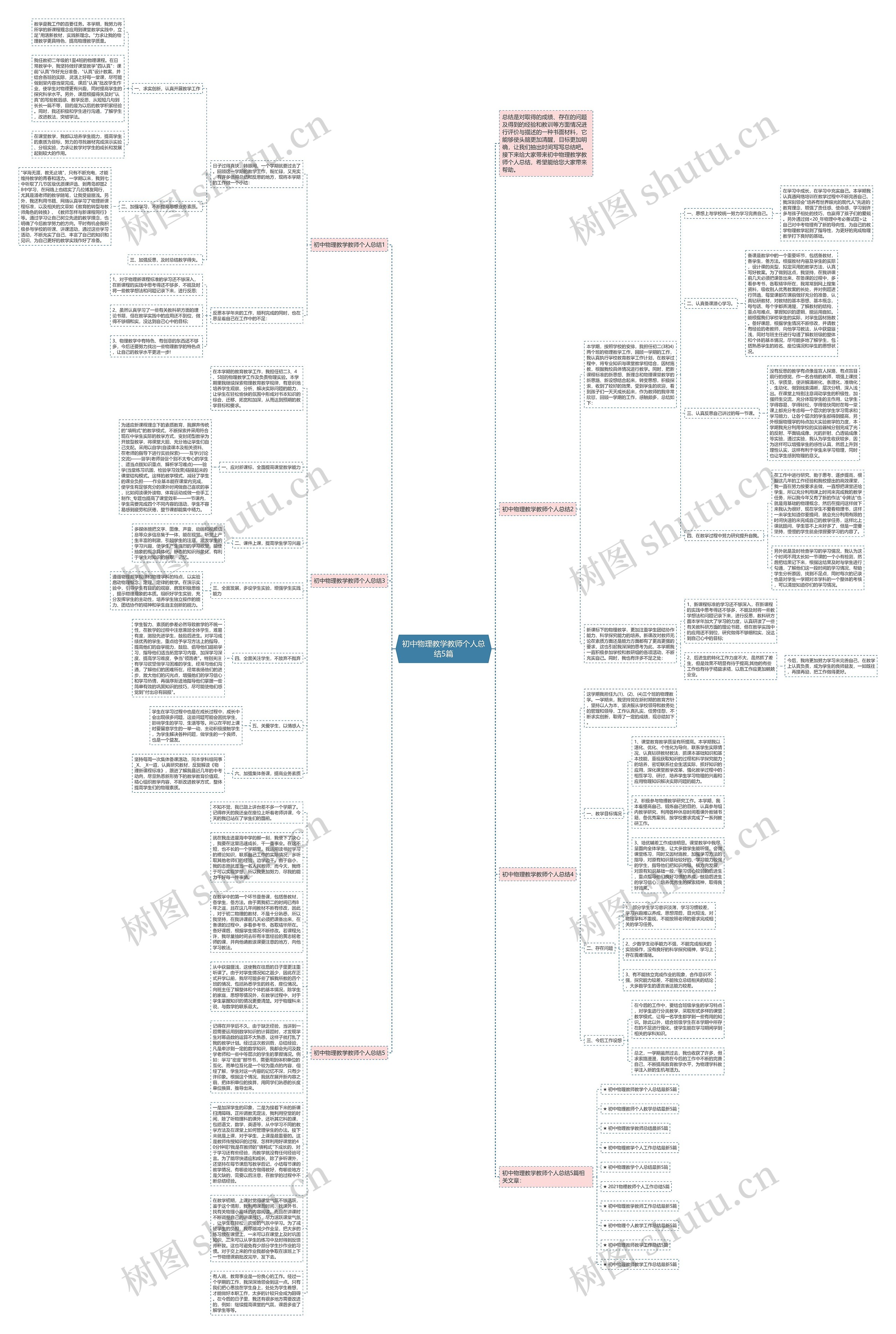 初中物理教学教师个人总结5篇思维导图