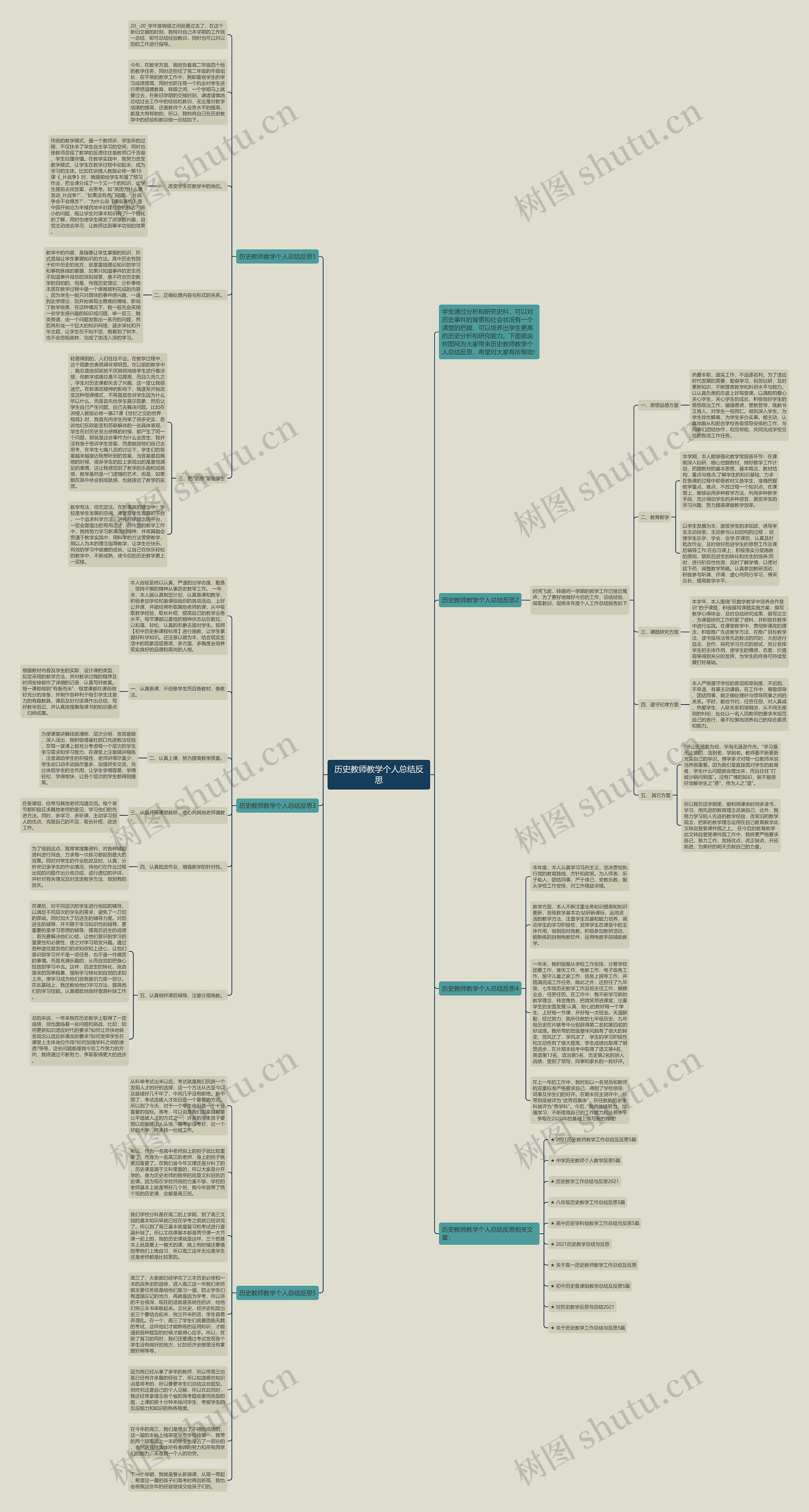 历史教师教学个人总结反思思维导图