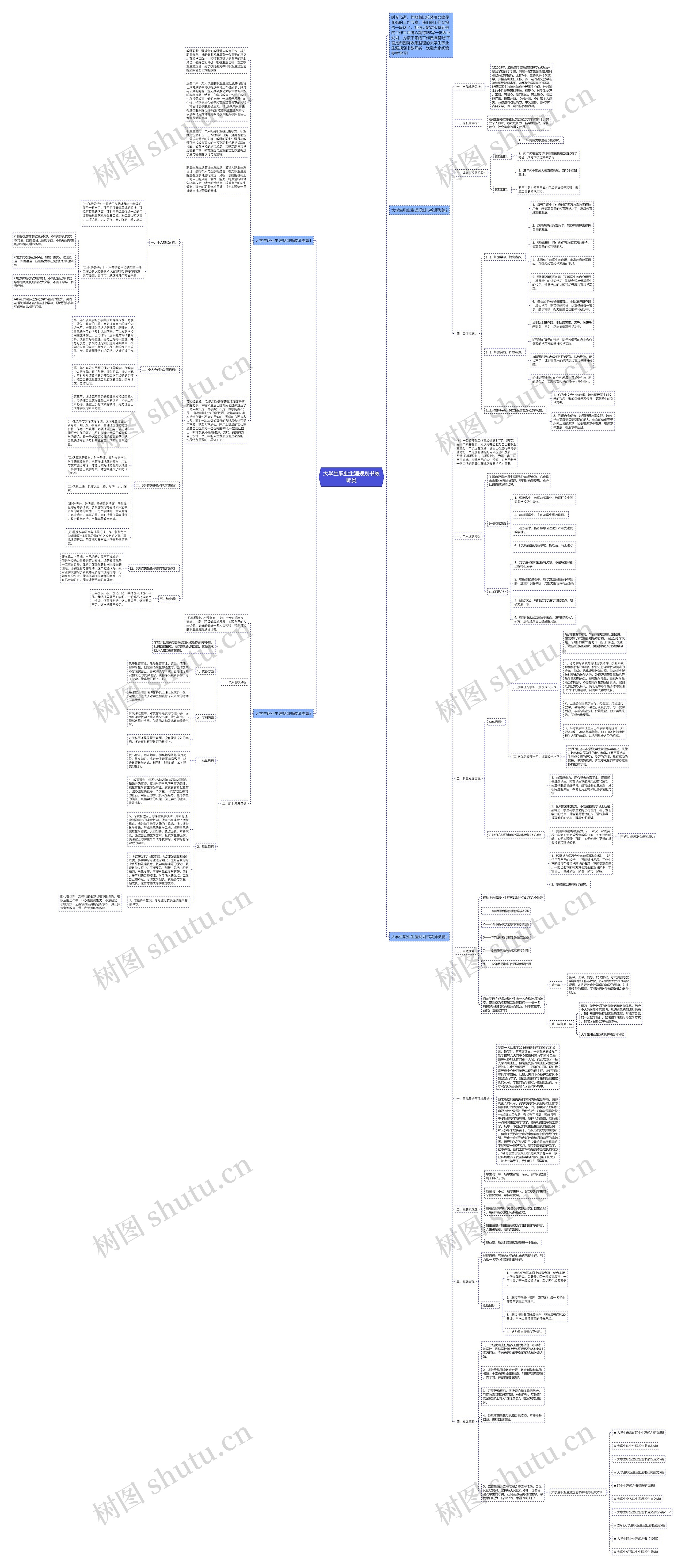 大学生职业生涯规划书教师类思维导图高清图 大学生职业生涯规划书教师类思维导图