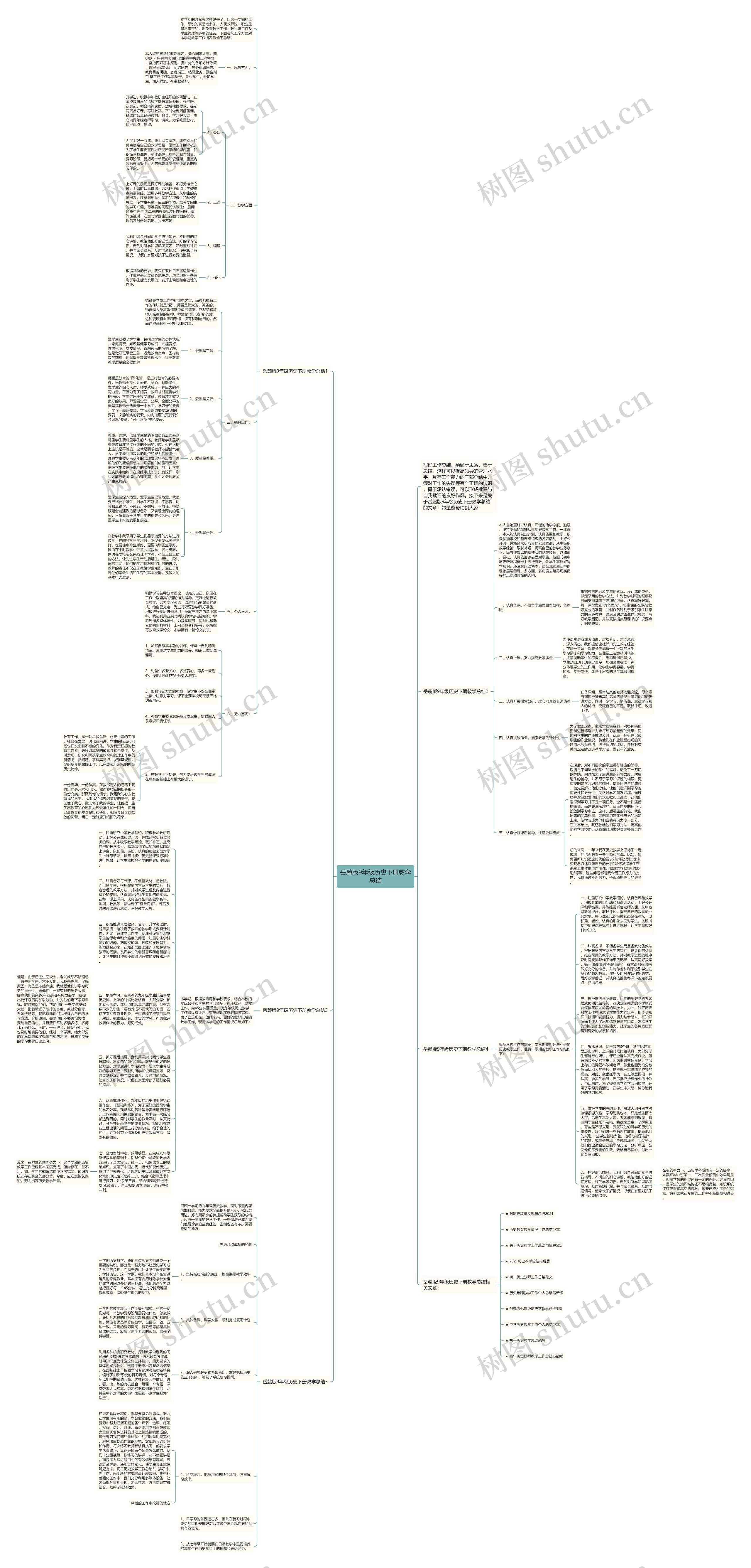 岳麓版9年级历史下册教学总结思维导图