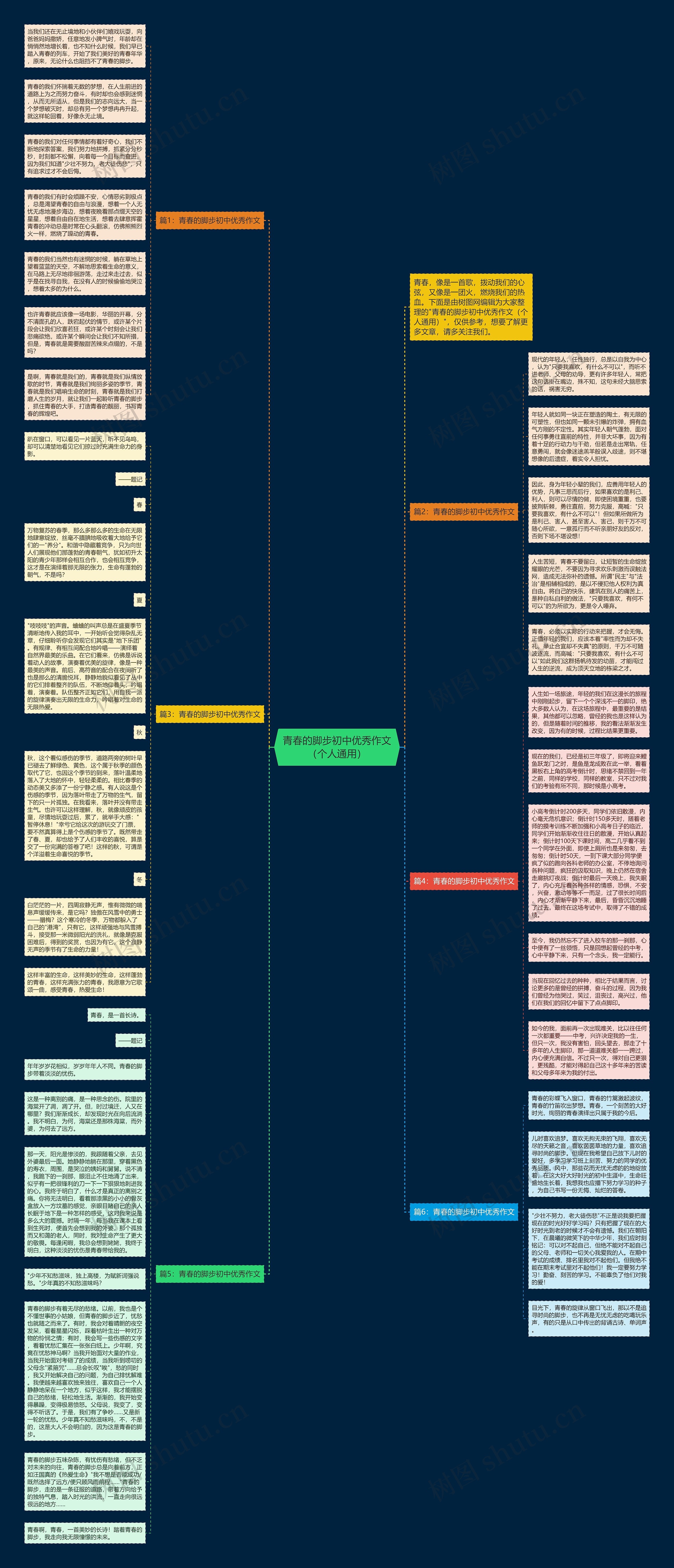 青春的脚步初中优秀作文（个人通用）思维导图