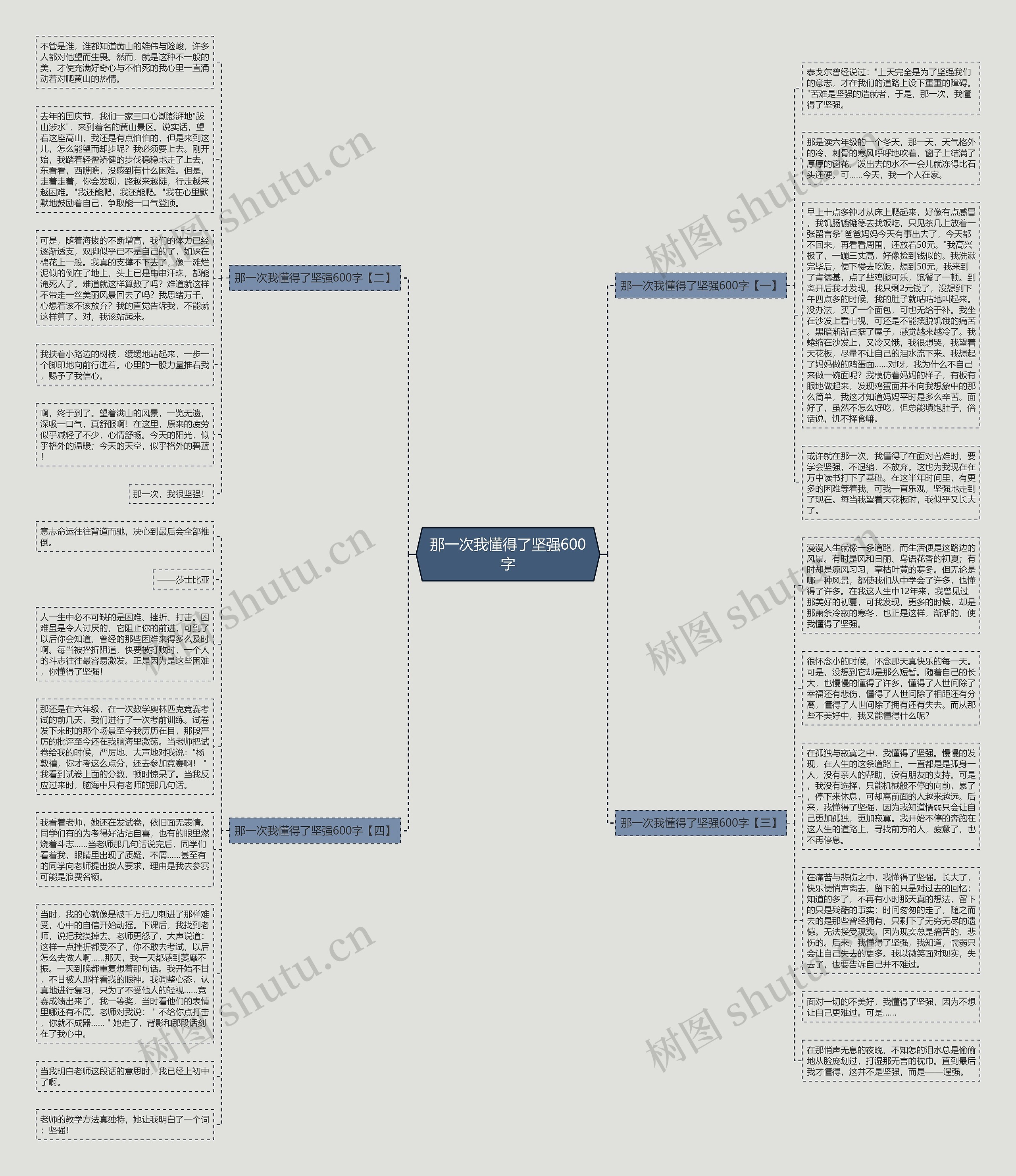 那一次我懂得了坚强600字思维导图