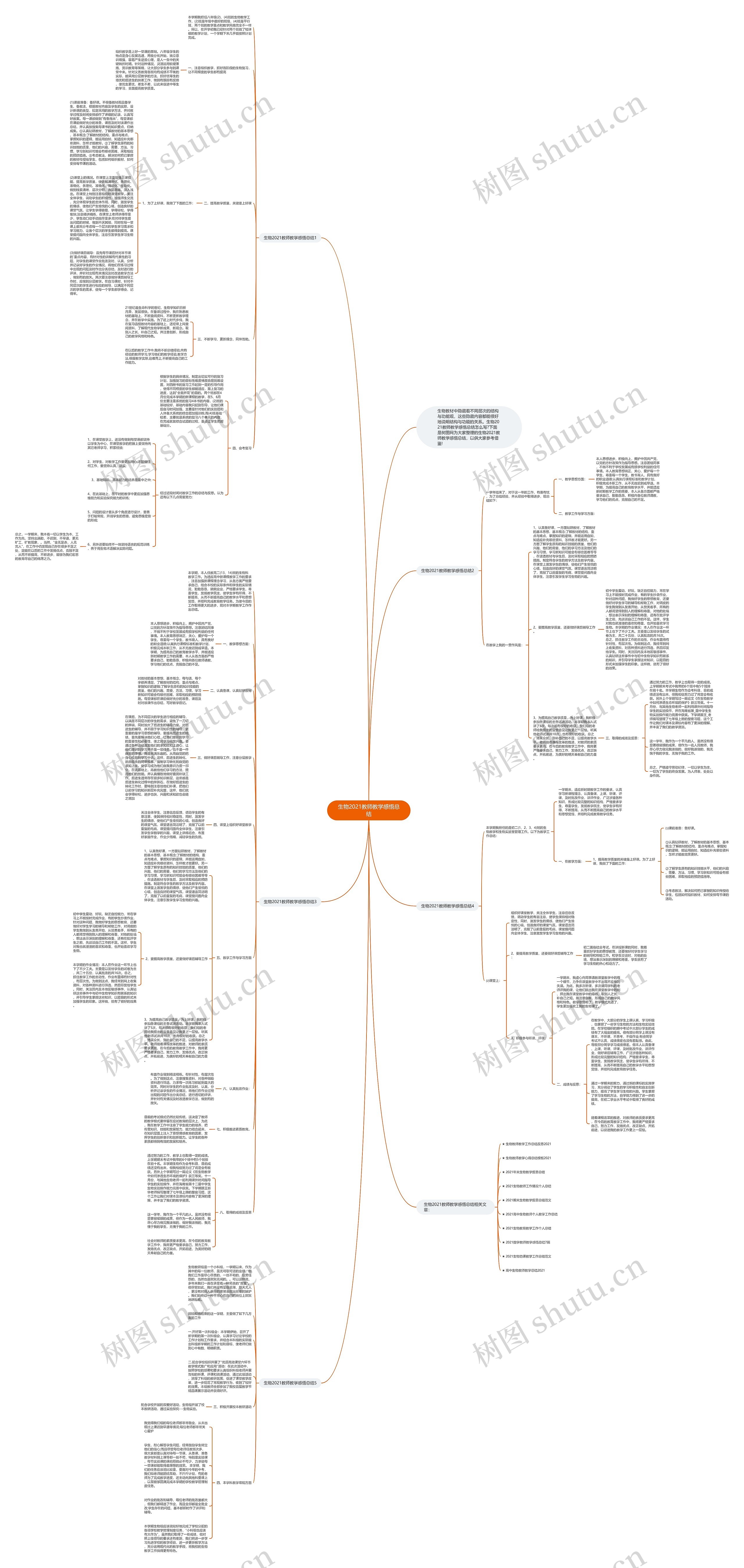 生物2021教师教学感悟总结思维导图