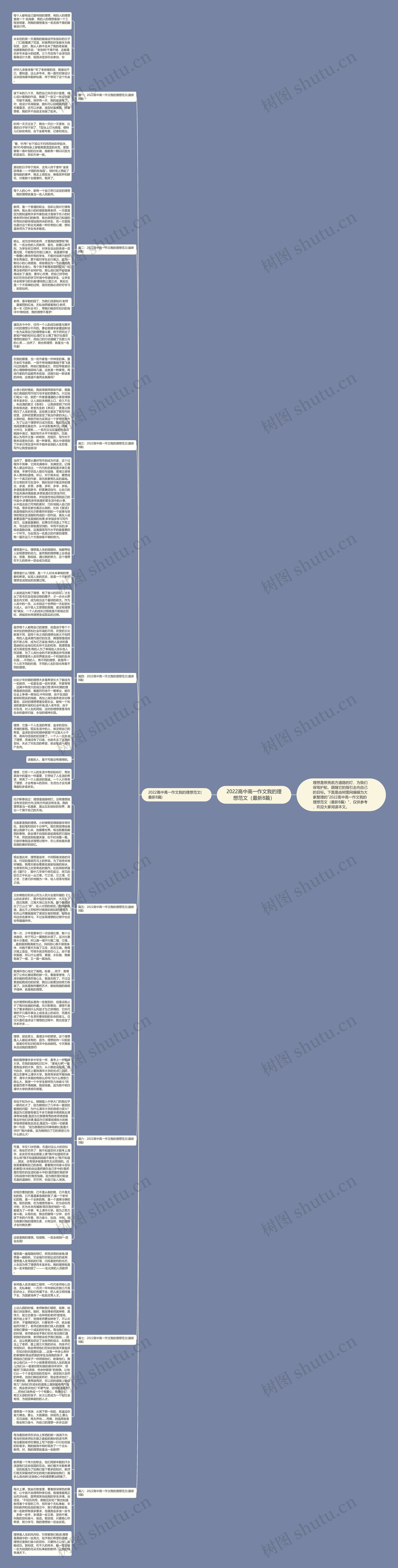 2022高中高一作文我的理想范文（最新8篇）思维导图