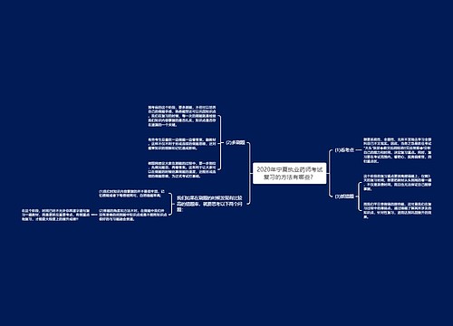2020年宁夏执业药师考试复习的方法有哪些？