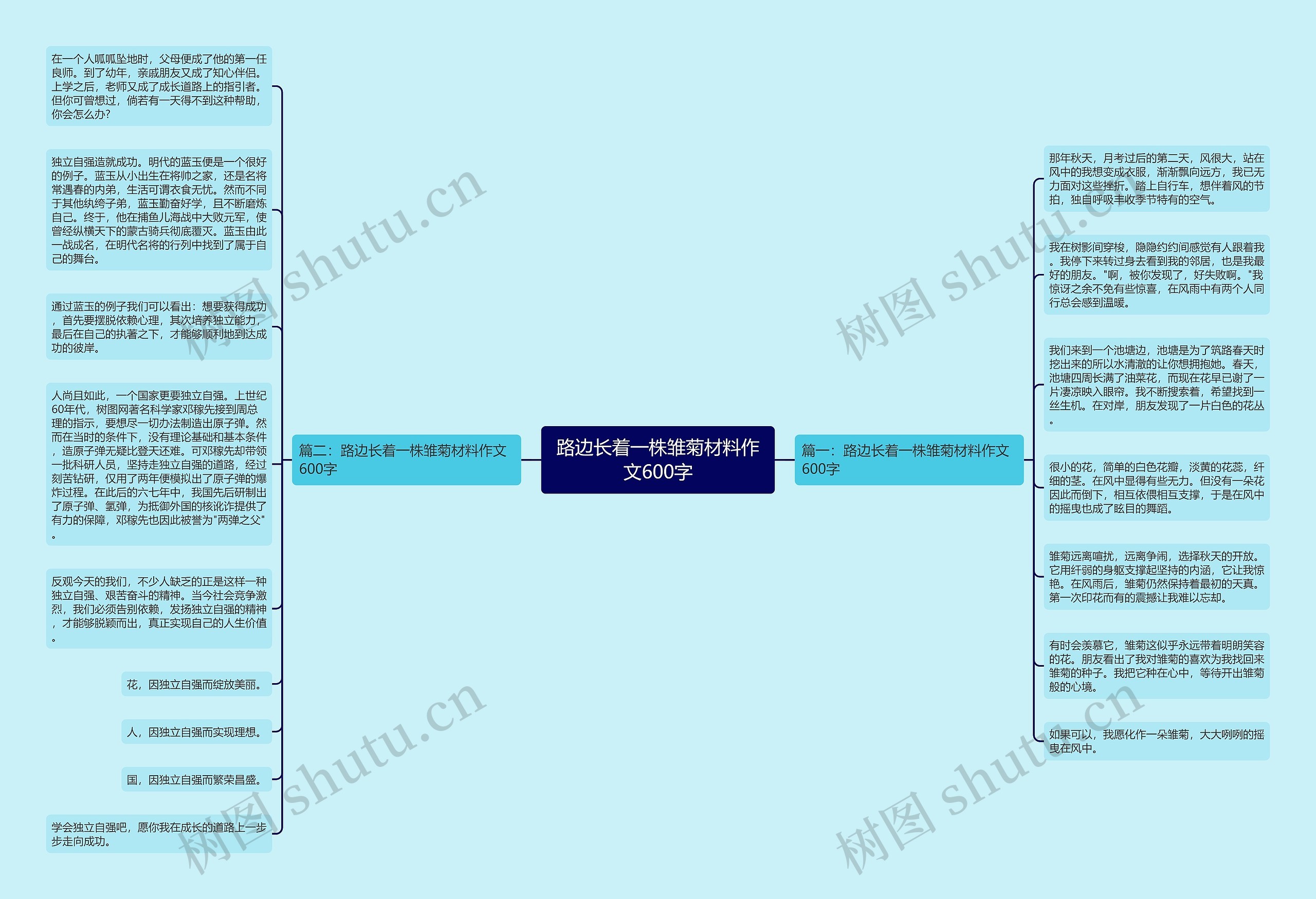 路边长着一株雏菊材料作文600字思维导图