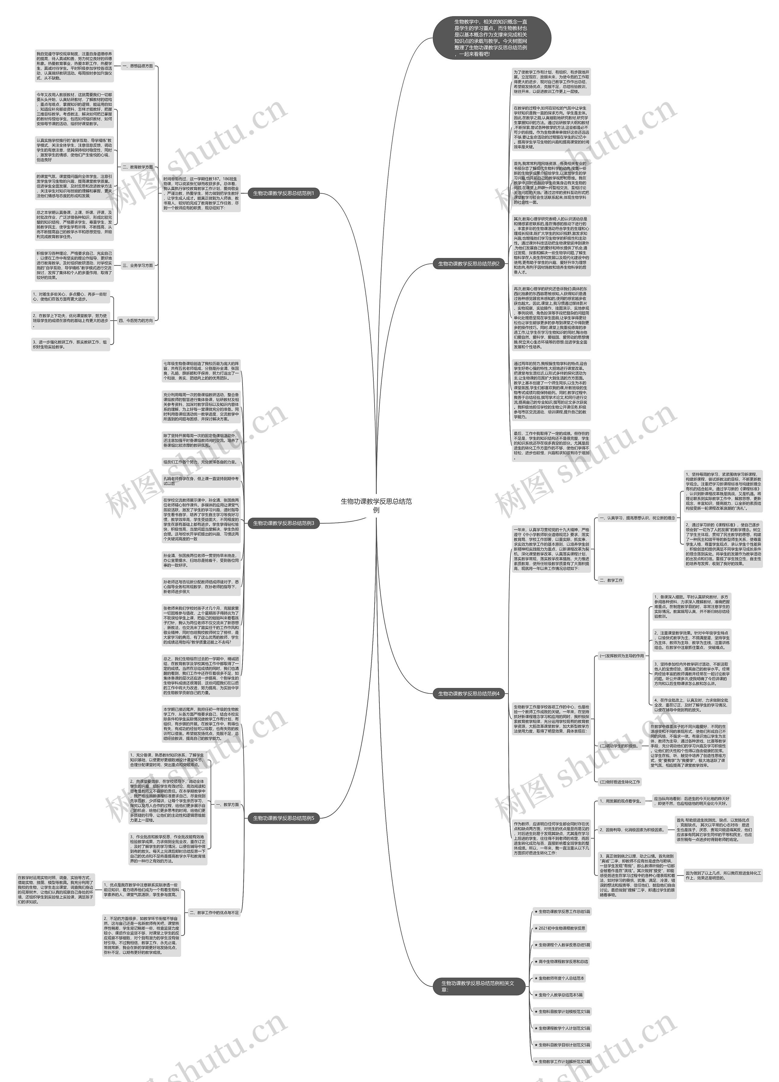 生物功课教学反思总结范例思维导图