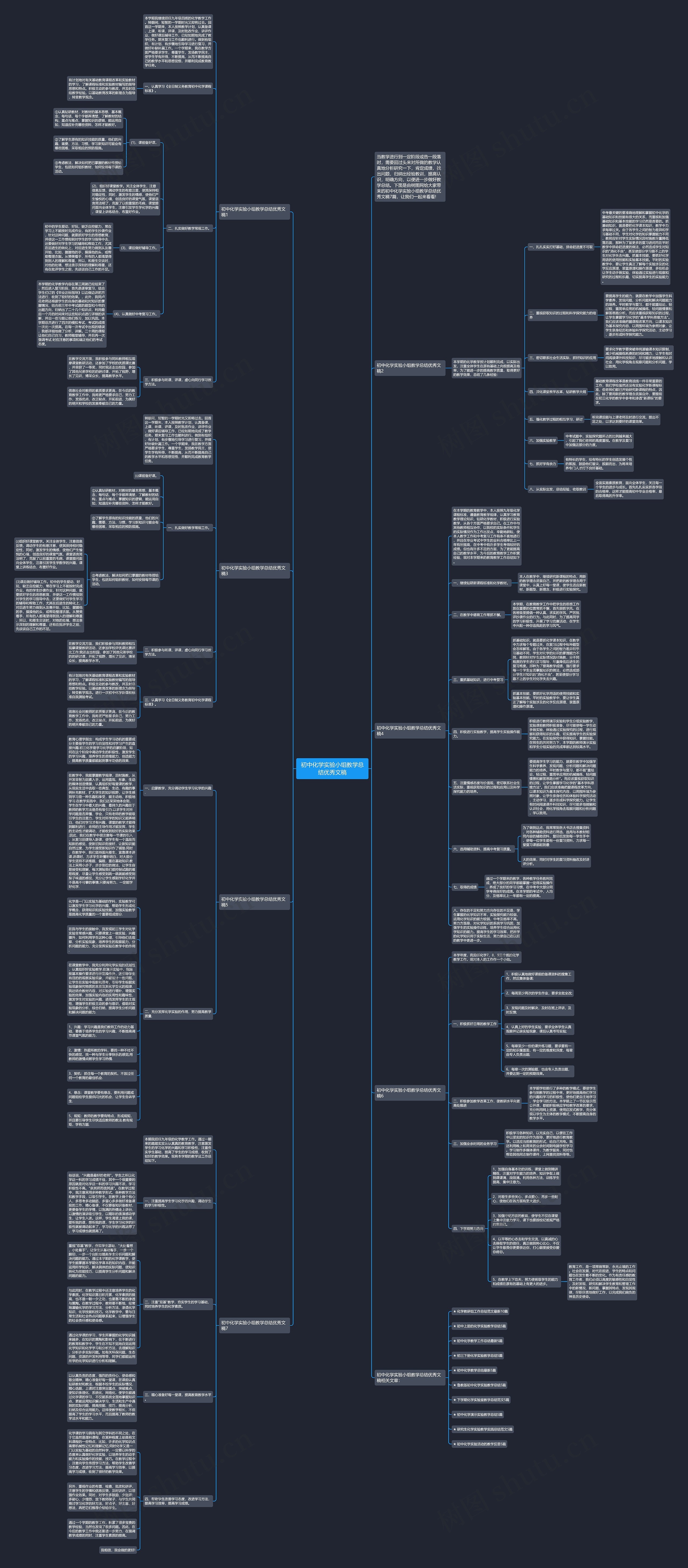 初中化学实验小组教学总结优秀文稿思维导图