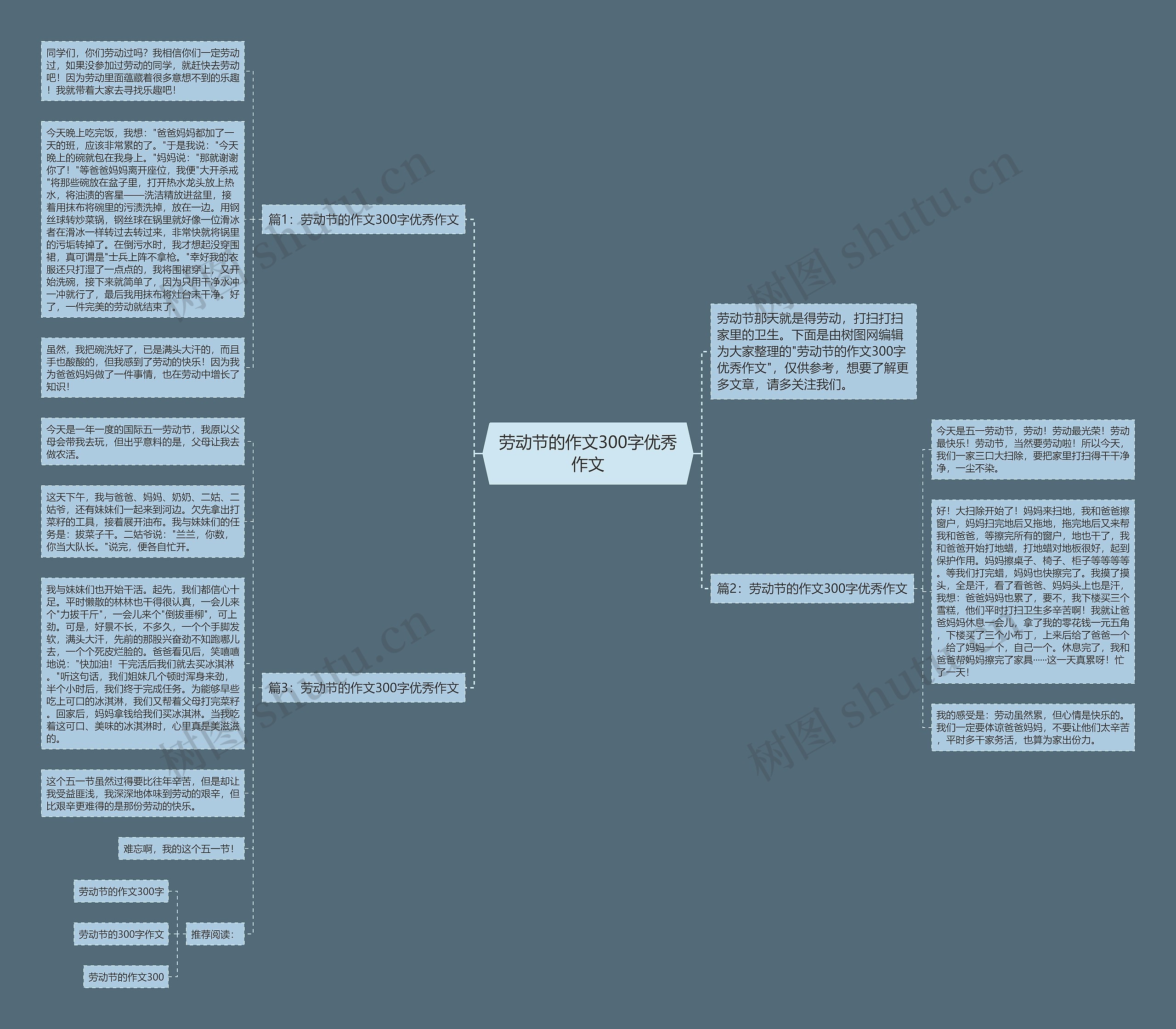 劳动节的作文300字优秀作文思维导图
