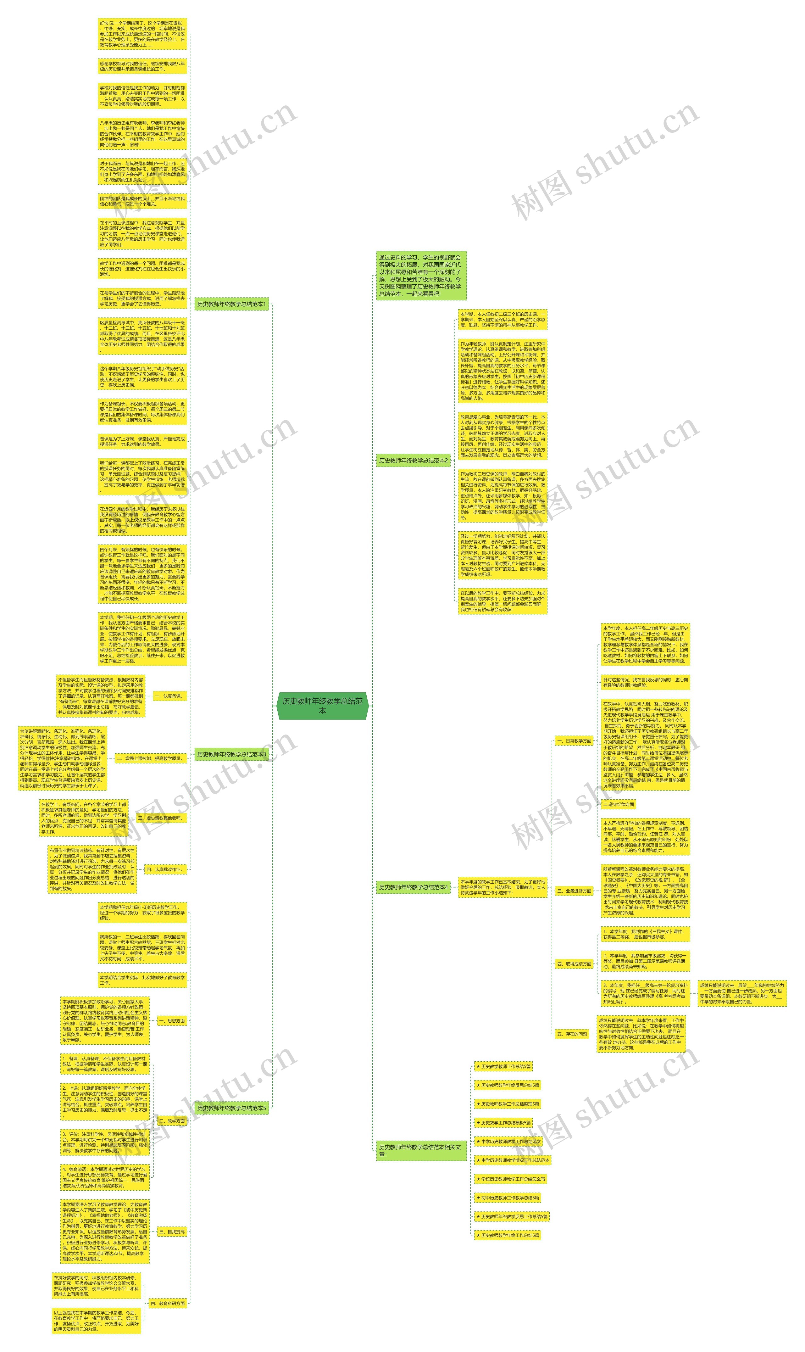 历史教师年终教学总结范本思维导图