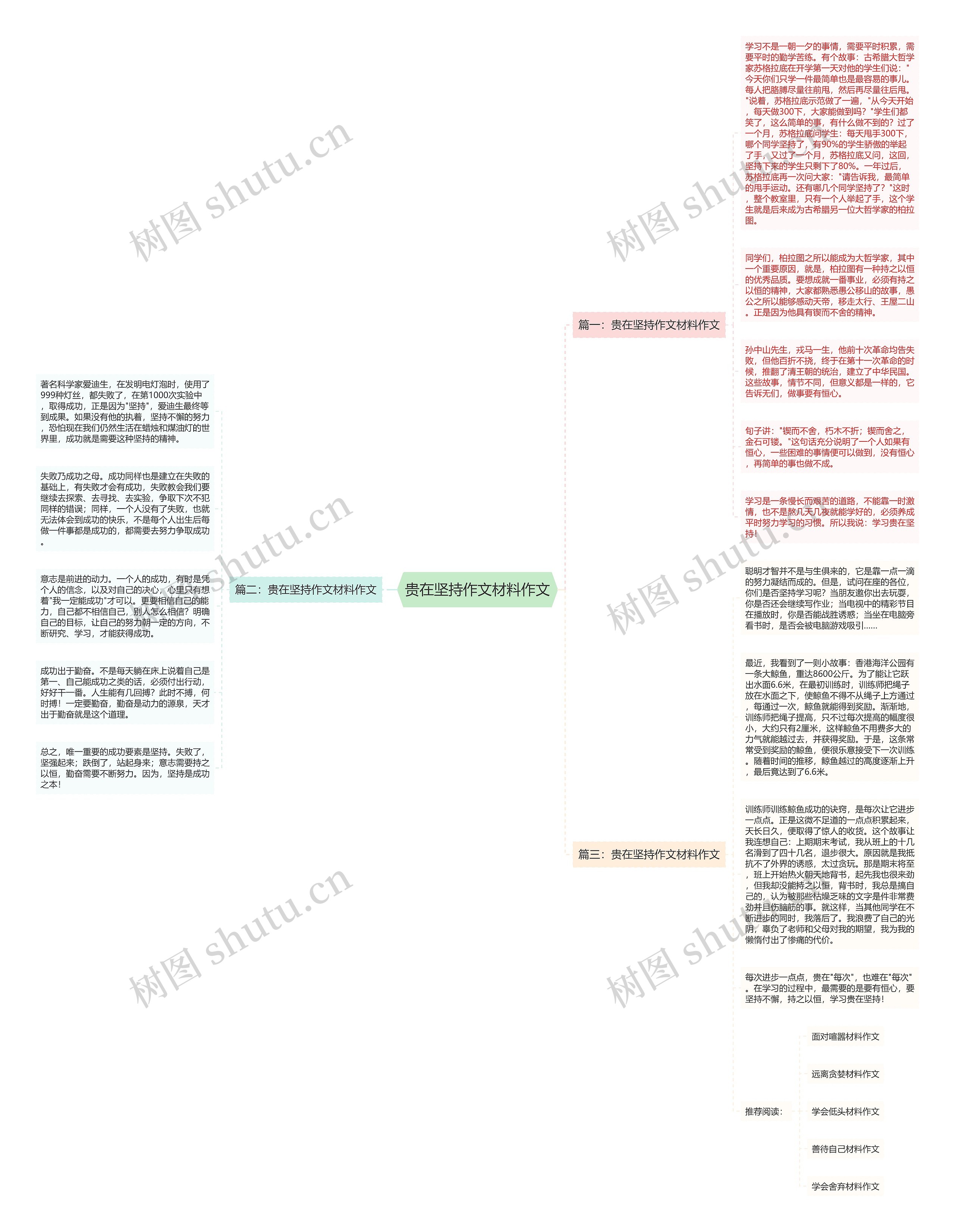 贵在坚持作文材料作文思维导图