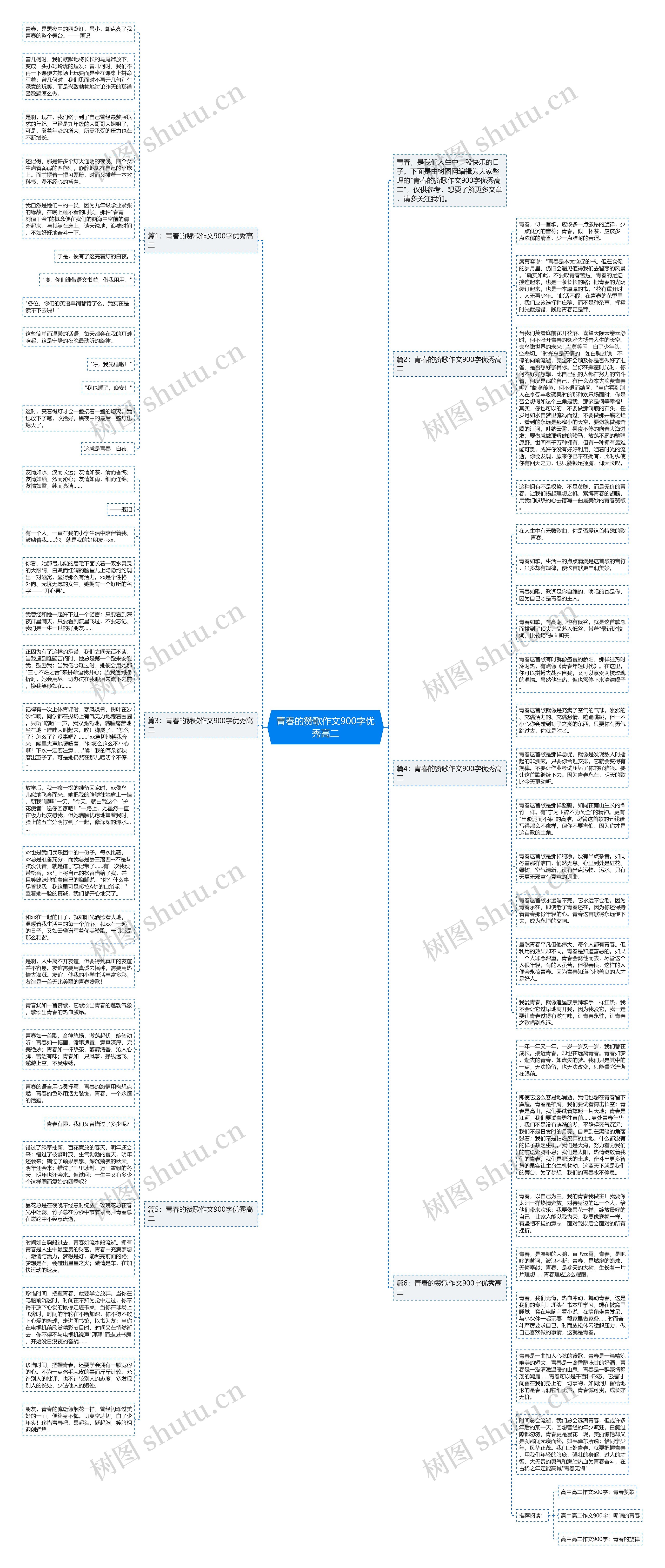 青春的赞歌作文900字优秀高二思维导图