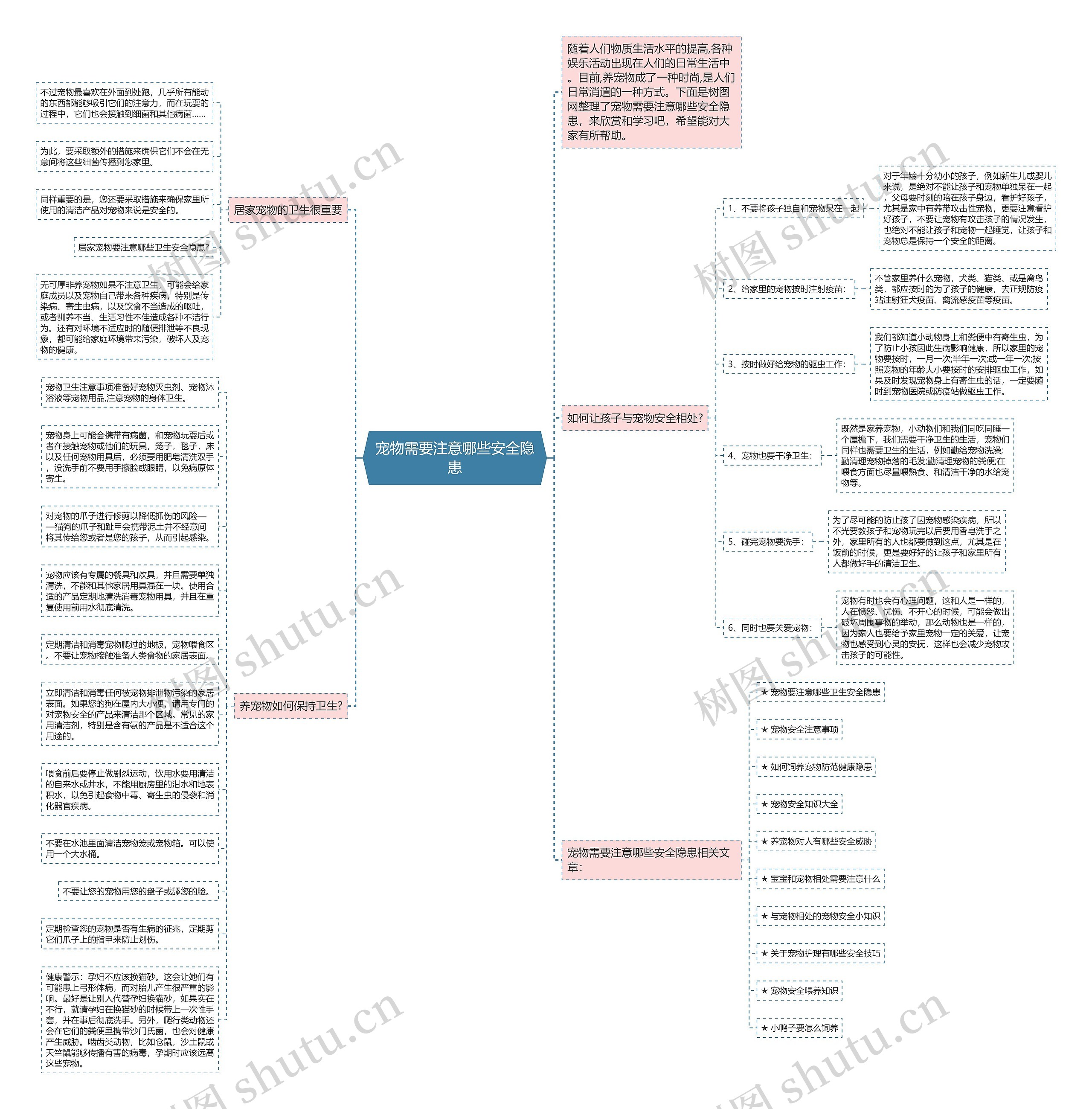宠物需要注意哪些安全隐患思维导图