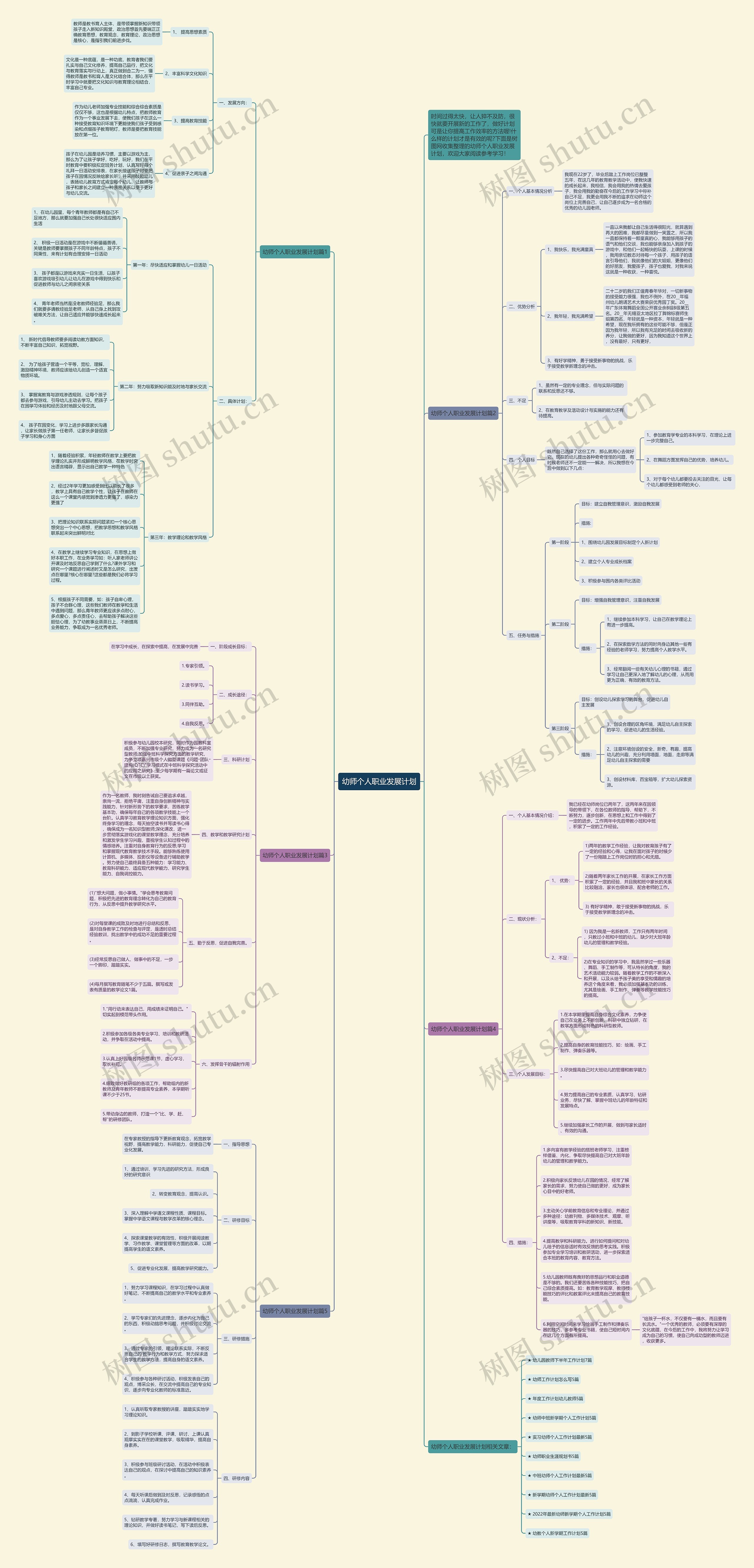 幼师个人职业发展计划思维导图