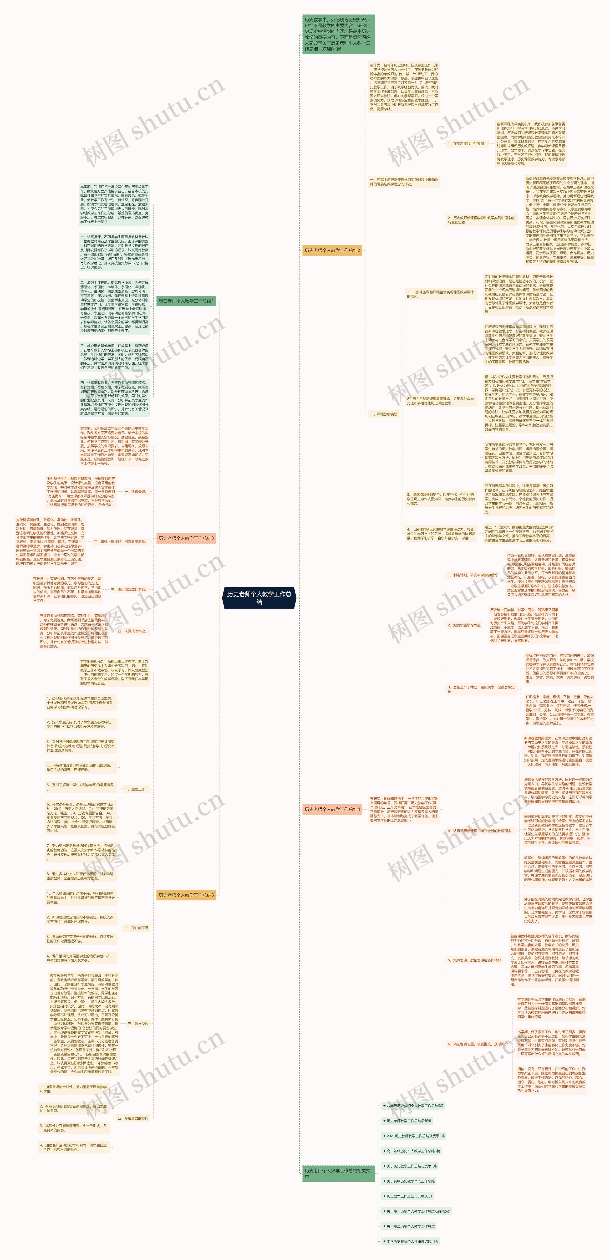 历史老师个人教学工作总结思维导图