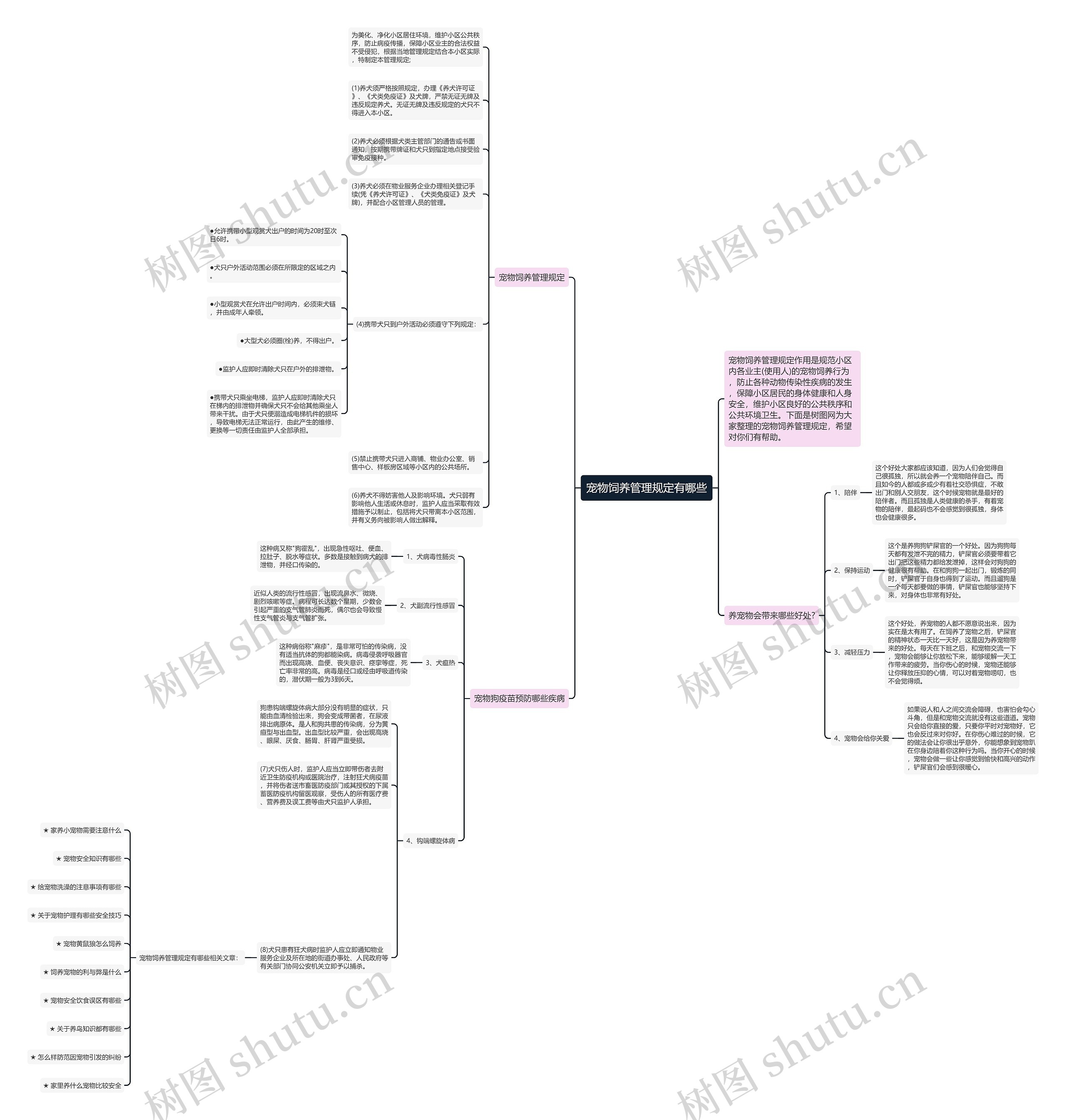 宠物饲养管理规定有哪些思维导图