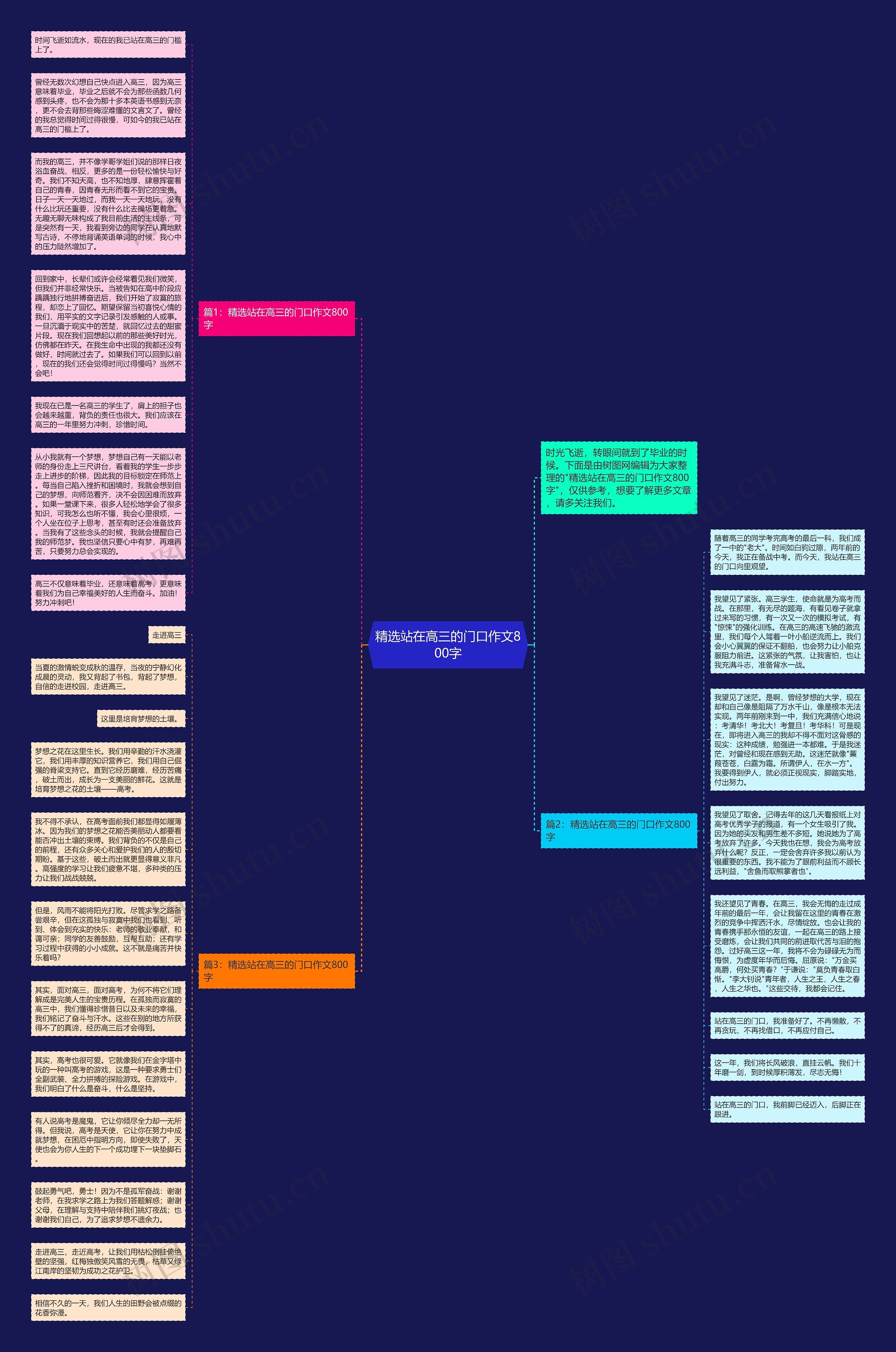 精选站在高三的门口作文800字思维导图