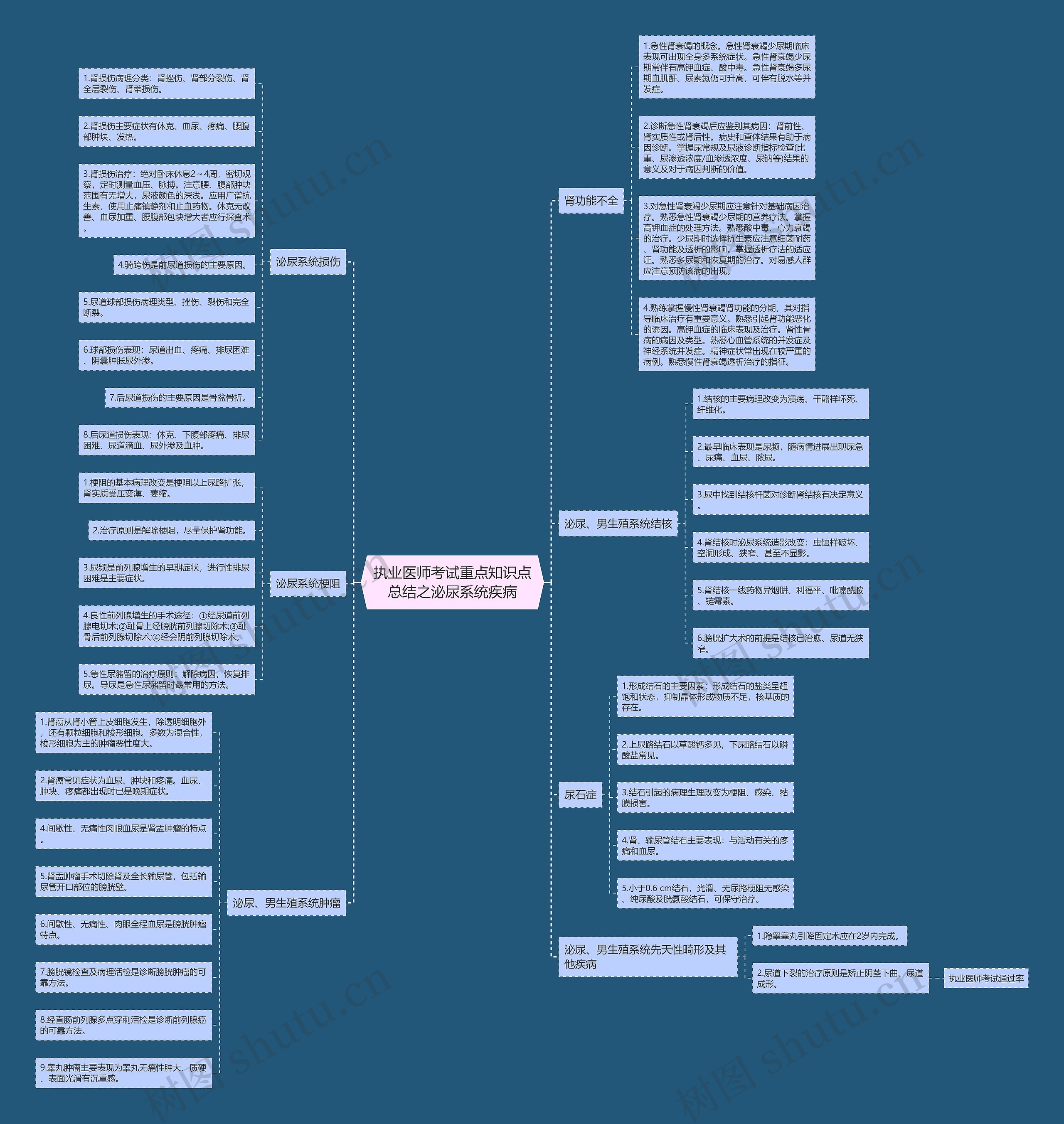 执业医师考试重点知识点总结之泌尿系统疾病思维导图