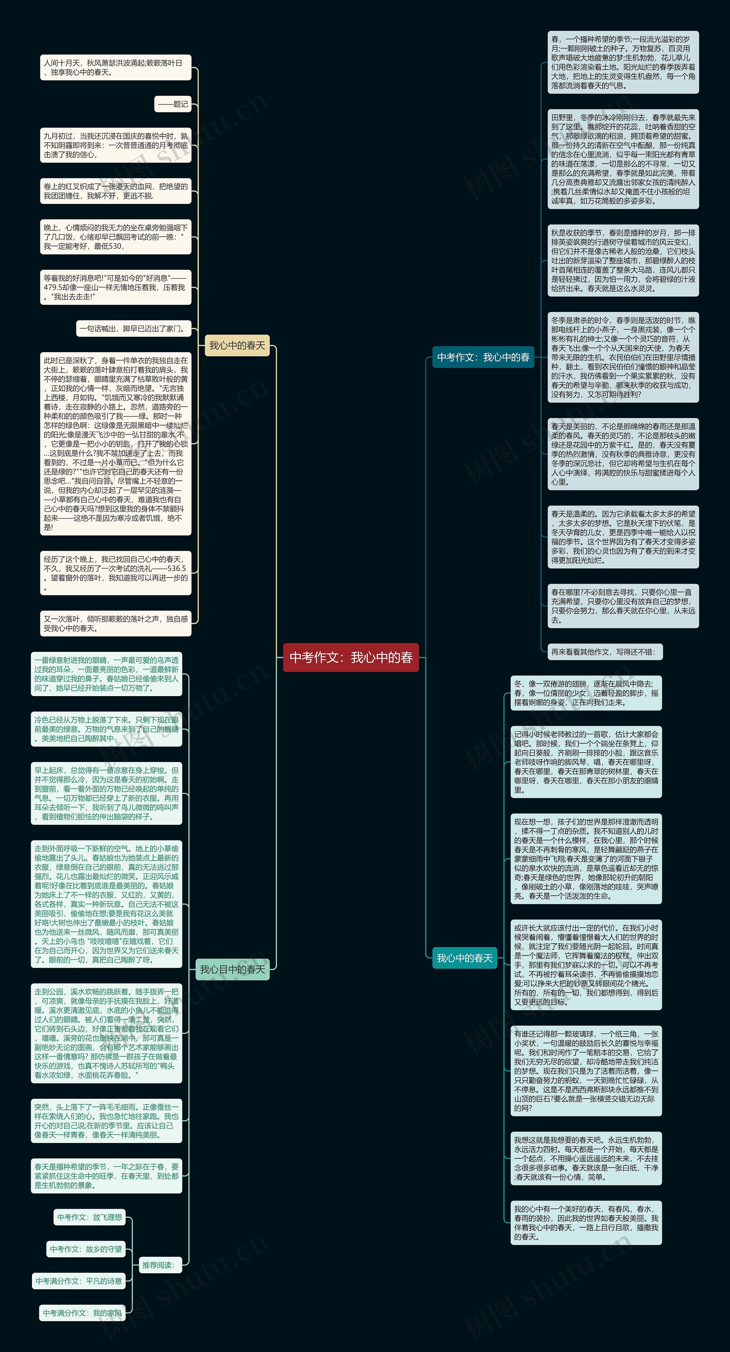 中考作文：我心中的春思维导图