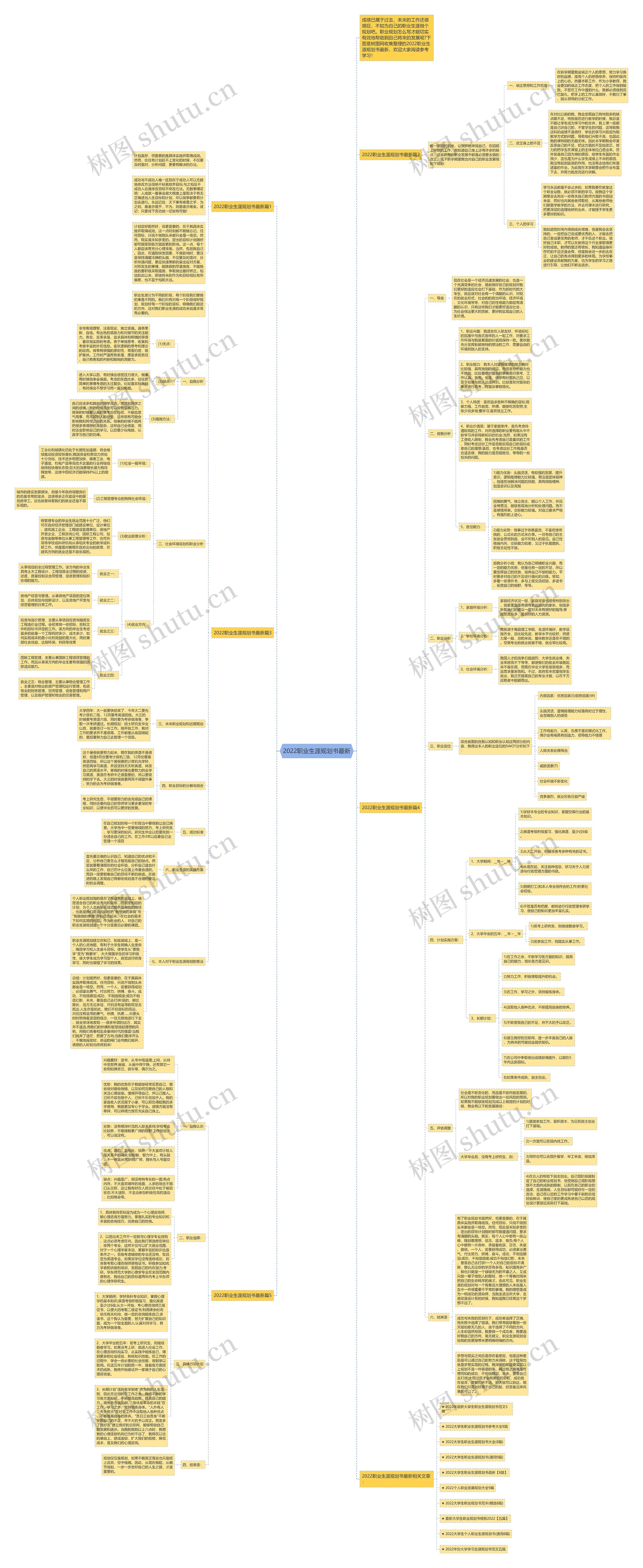 2022职业生涯规划书最新思维导图