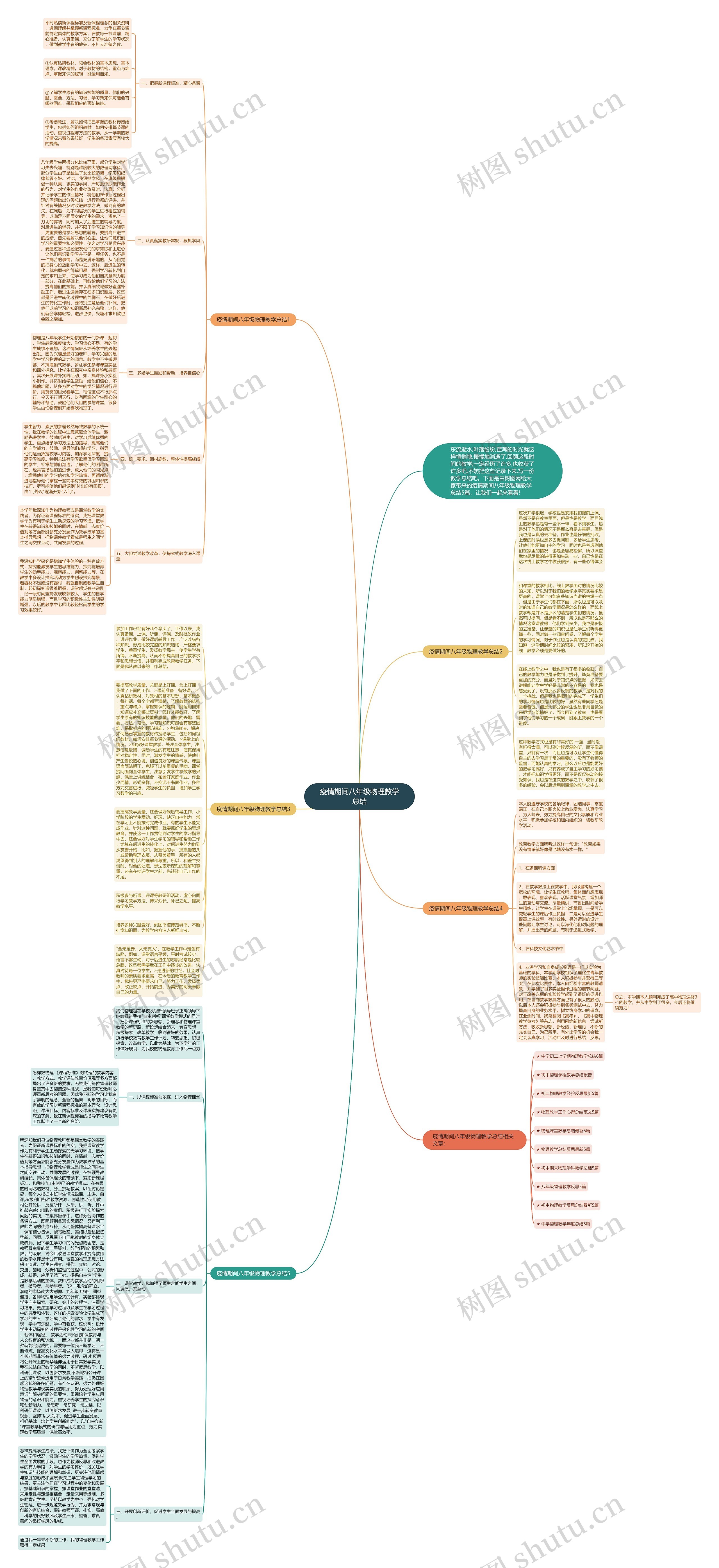 疫情期间八年级物理教学总结思维导图