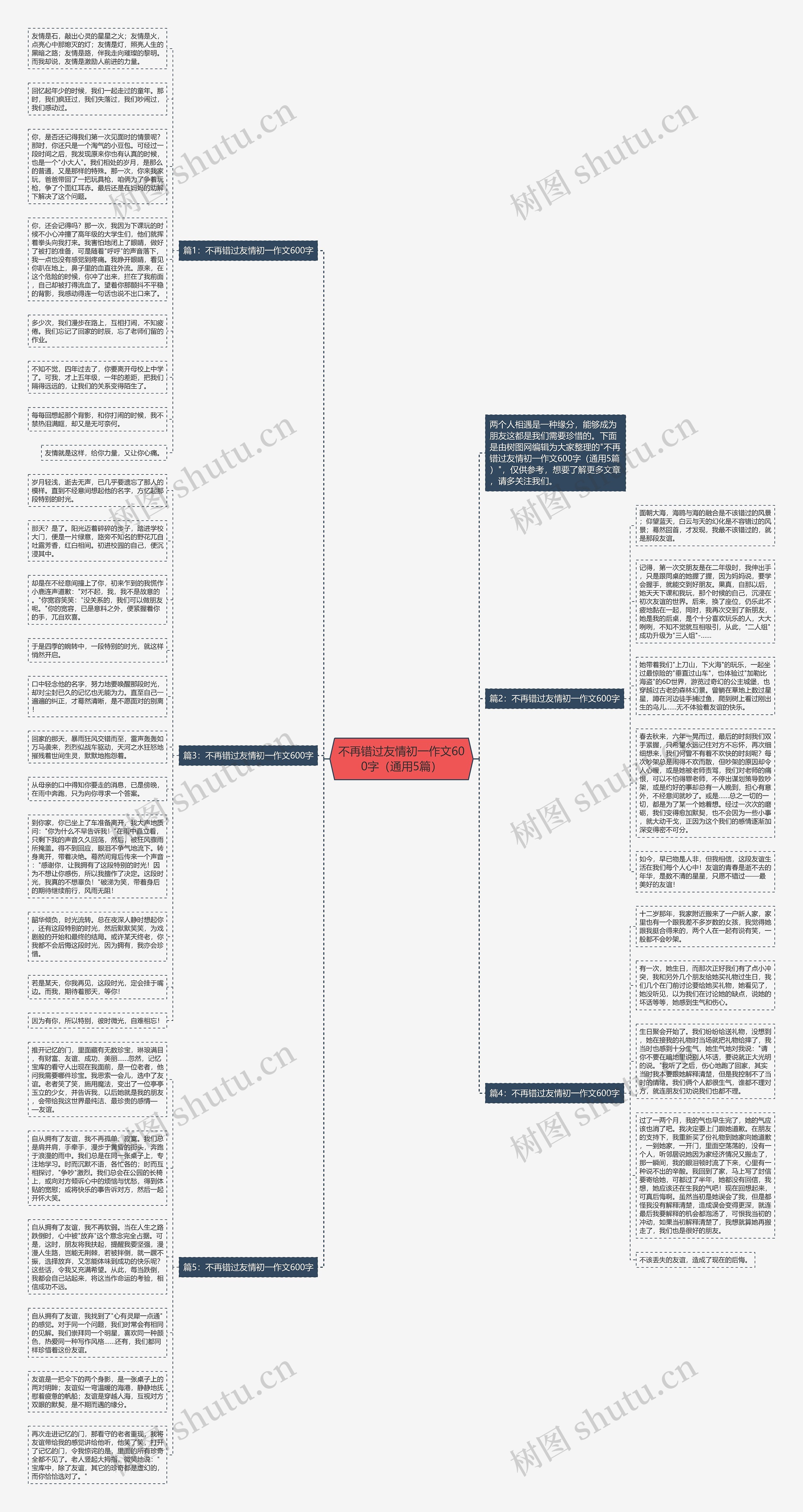 不再错过友情初一作文600字（通用5篇）思维导图