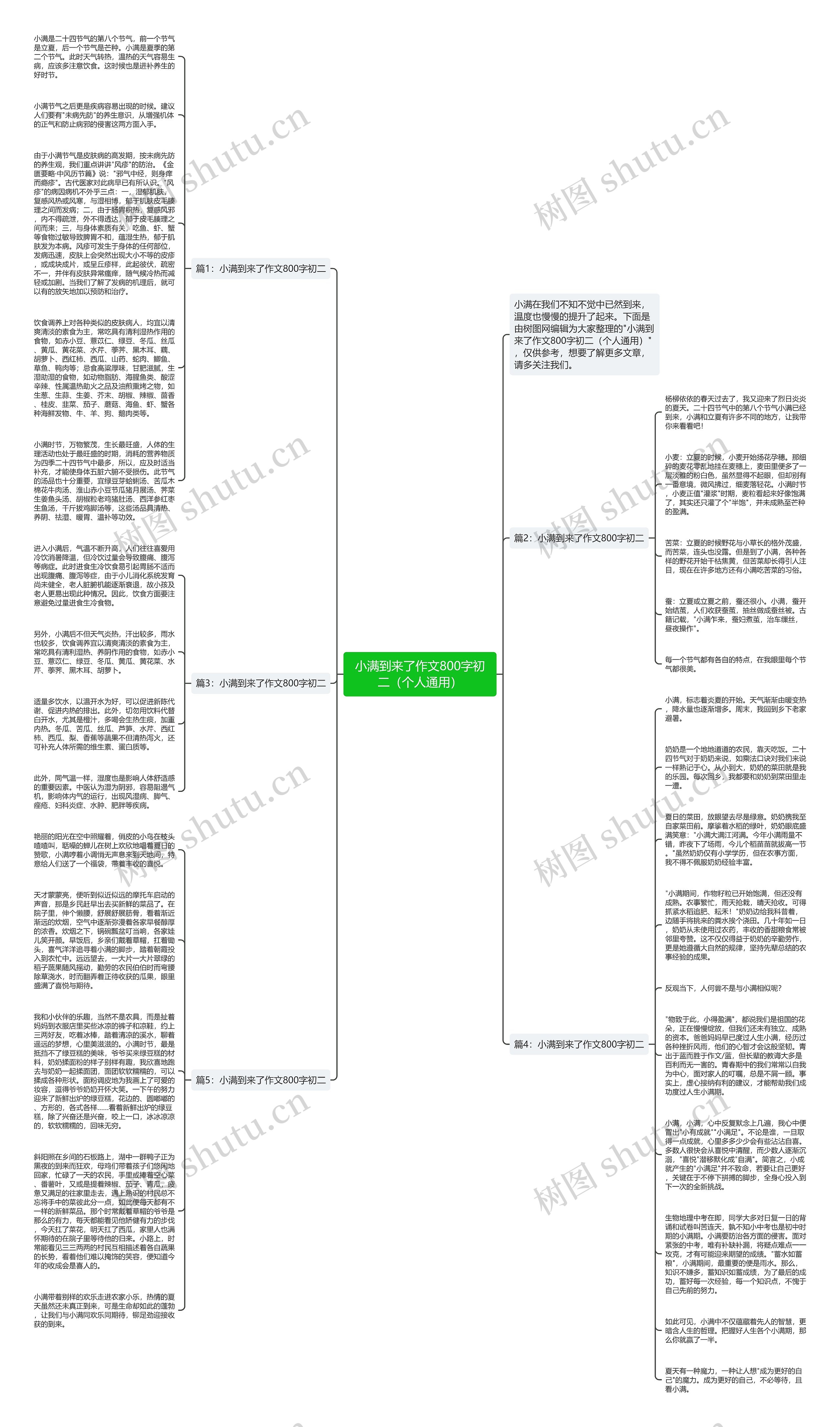 小满到来了作文800字初二（个人通用）思维导图