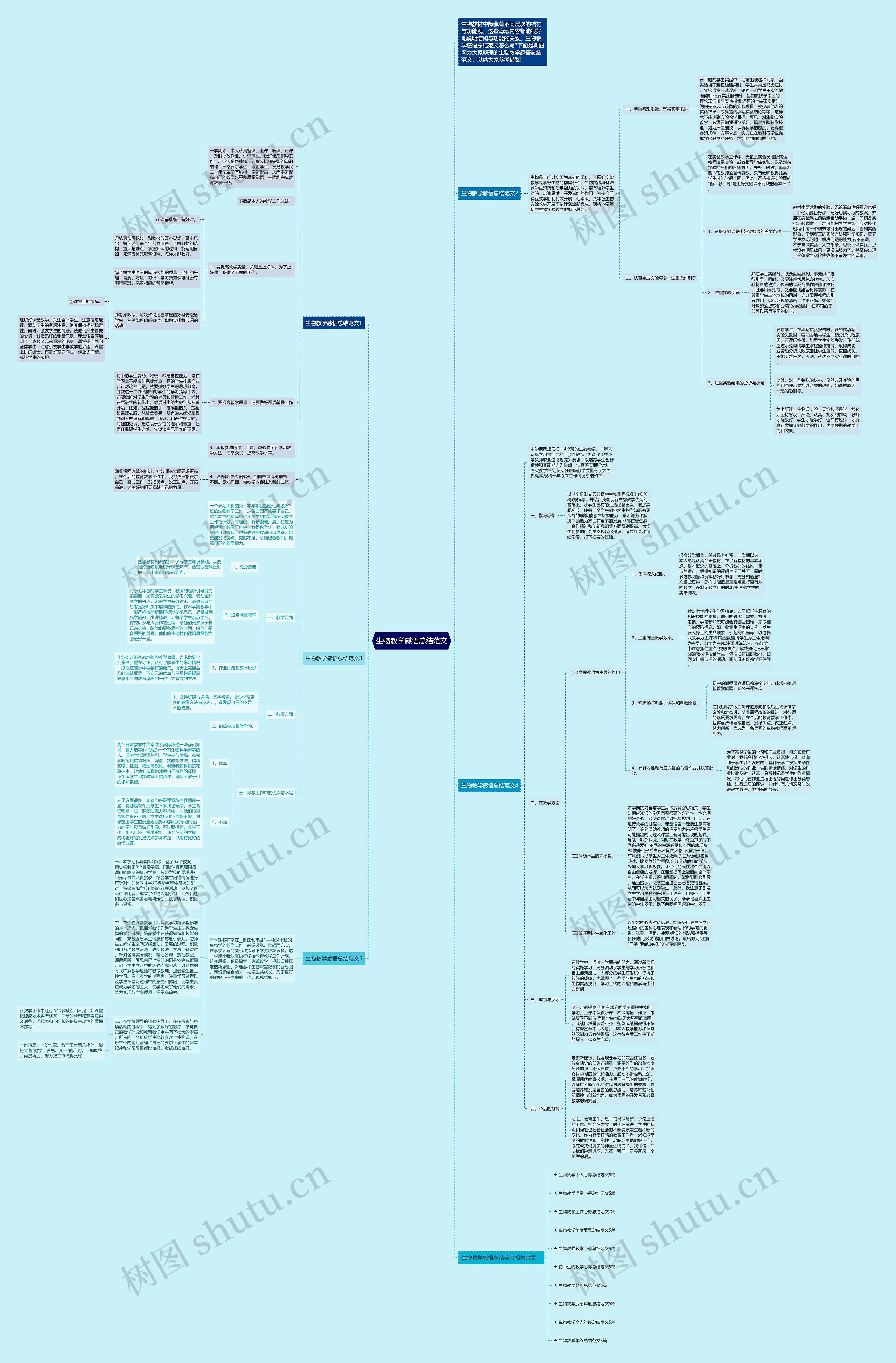 生物教学感悟总结范文思维导图