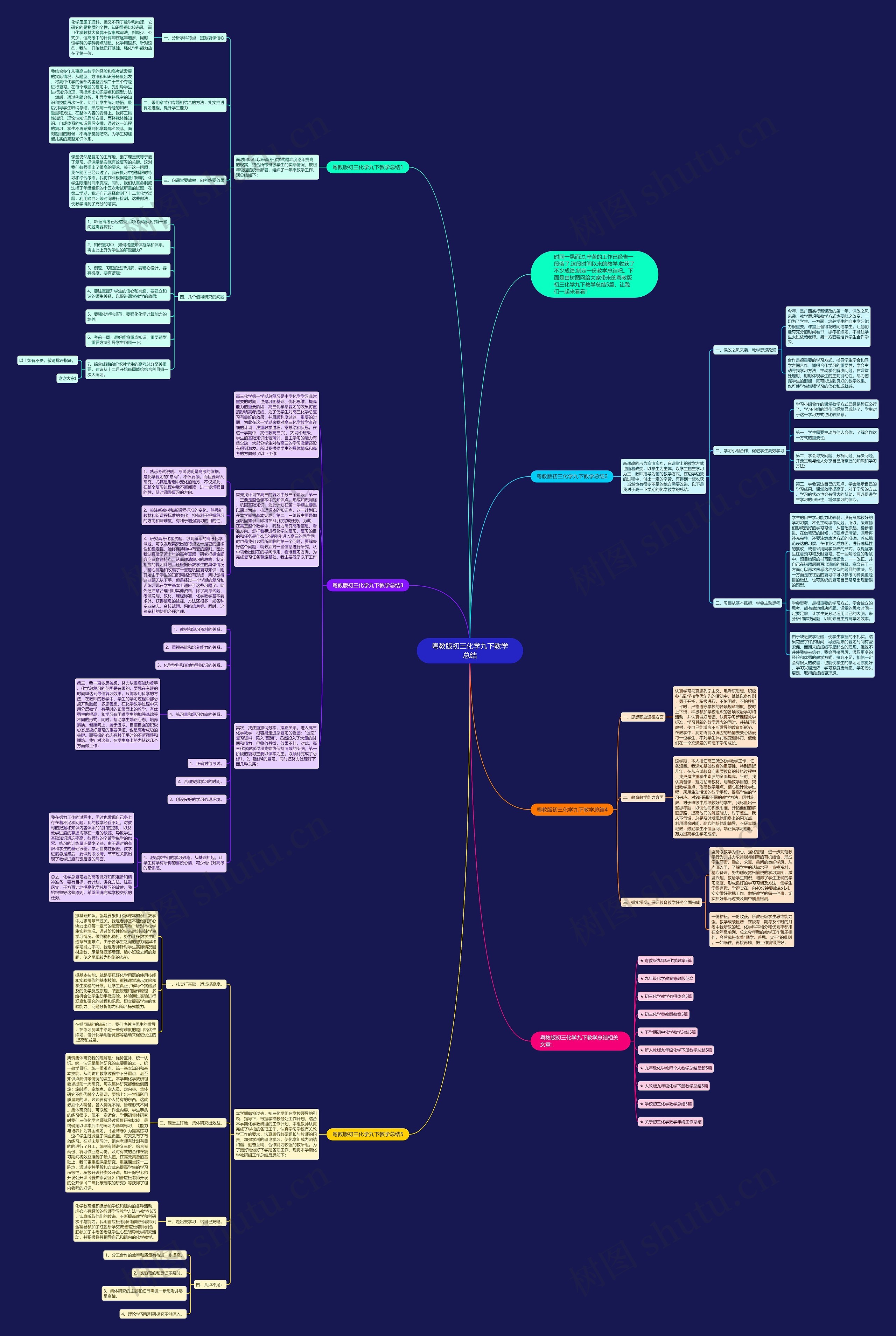 粤教版初三化学九下教学总结思维导图