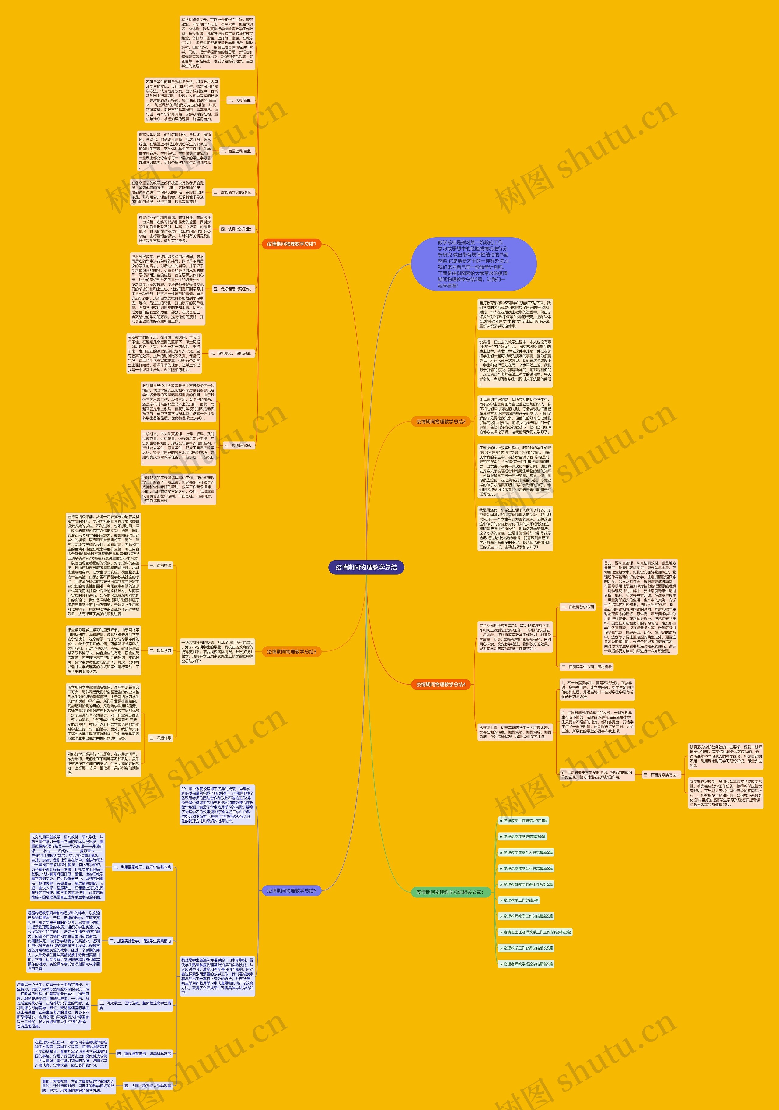 疫情期间物理教学总结思维导图