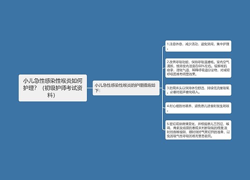 小儿急性感染性喉炎如何护理？（初级护师考试资料）