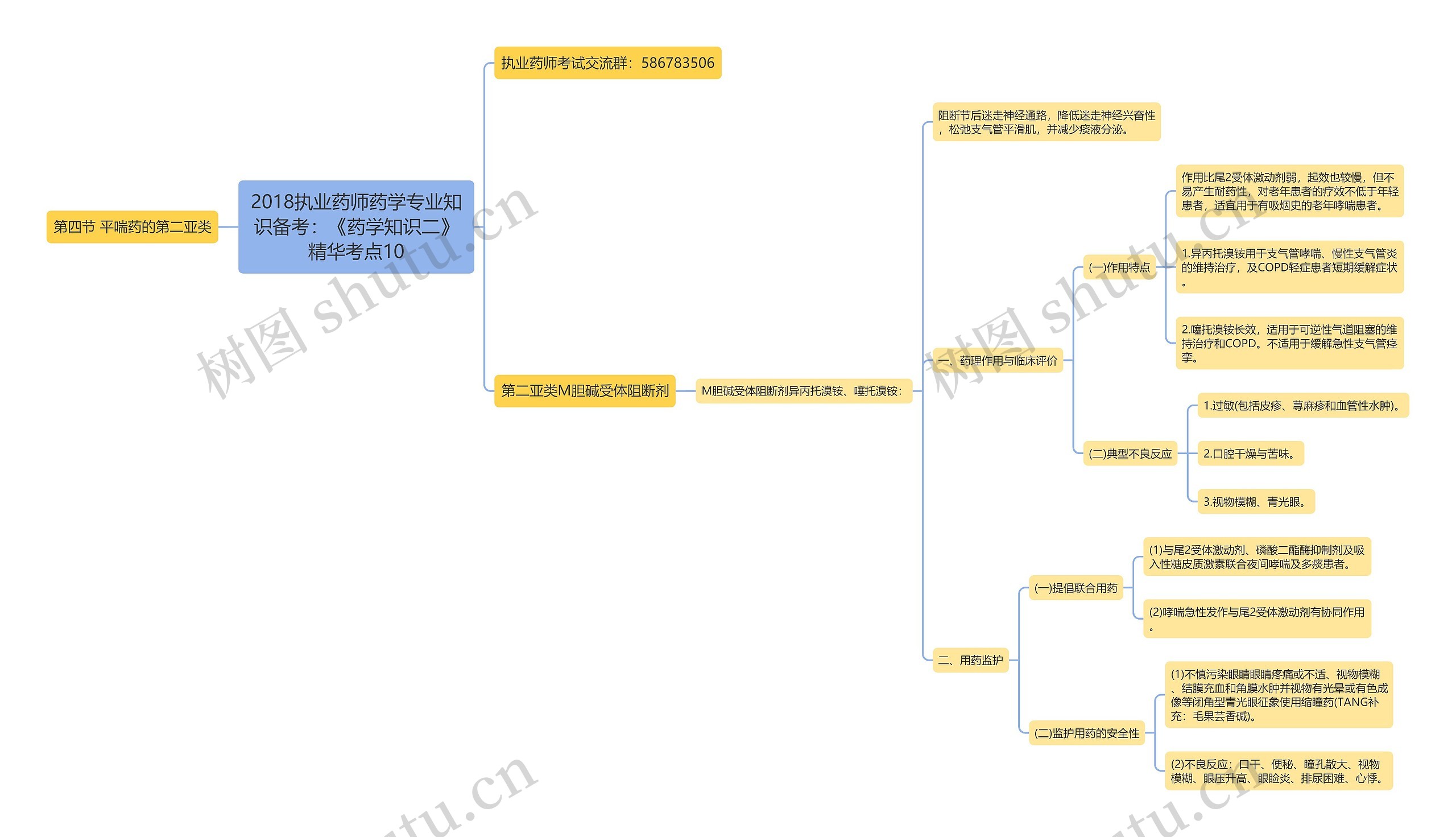 2018执业药师药学专业知识备考：《药学知识二》精华考点10思维导图