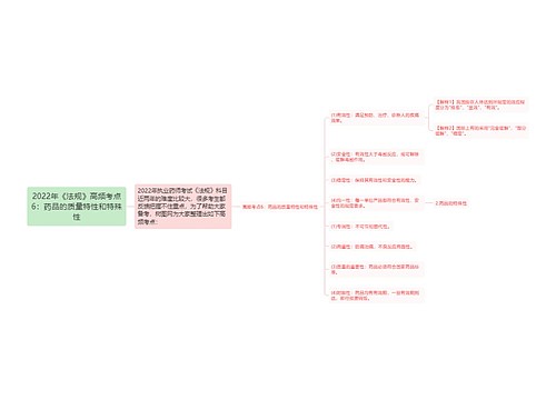 2022年《法规》高频考点6：药品的质量特性和特殊性