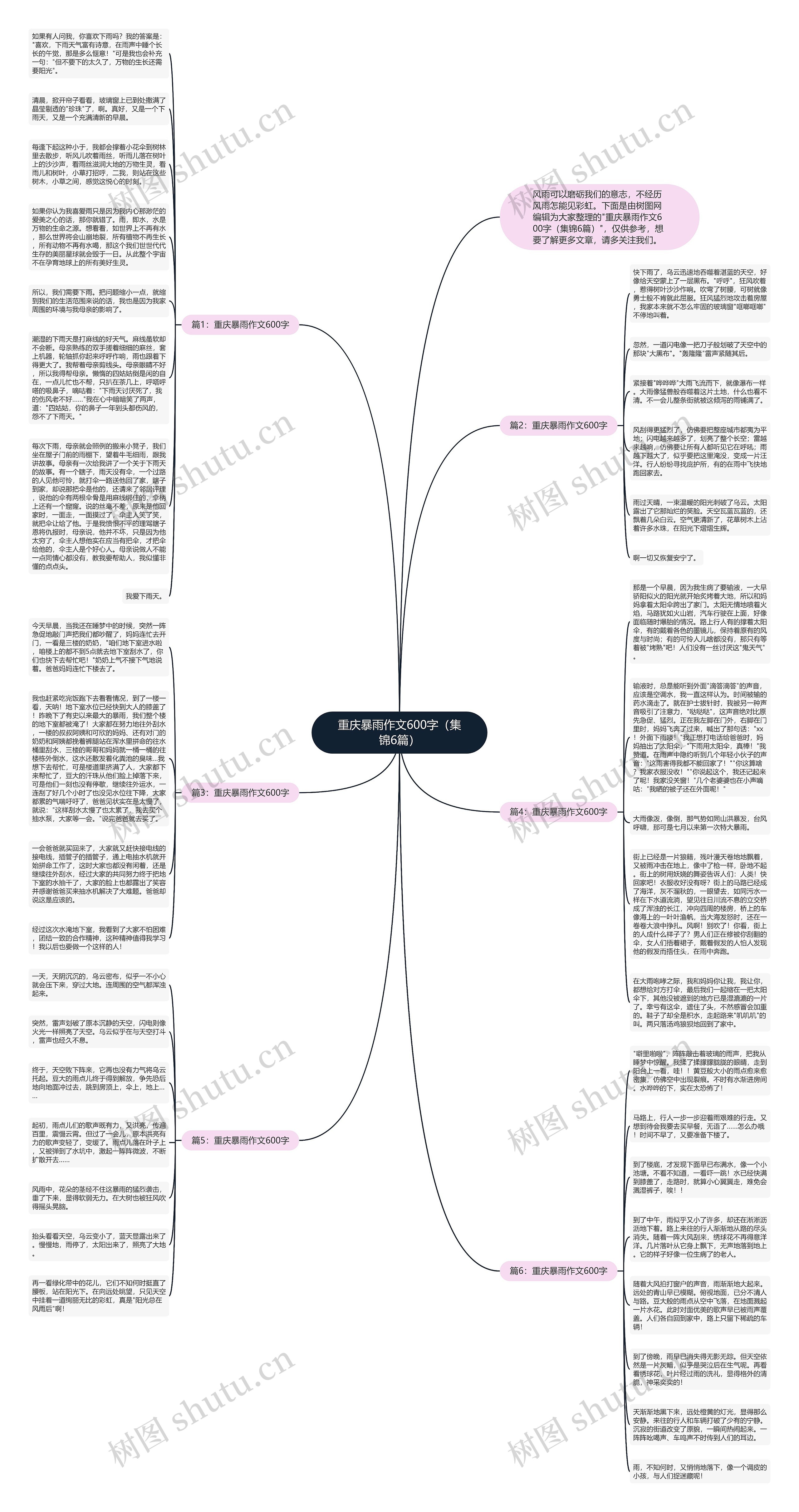 重庆暴雨作文600字（集锦6篇）思维导图
