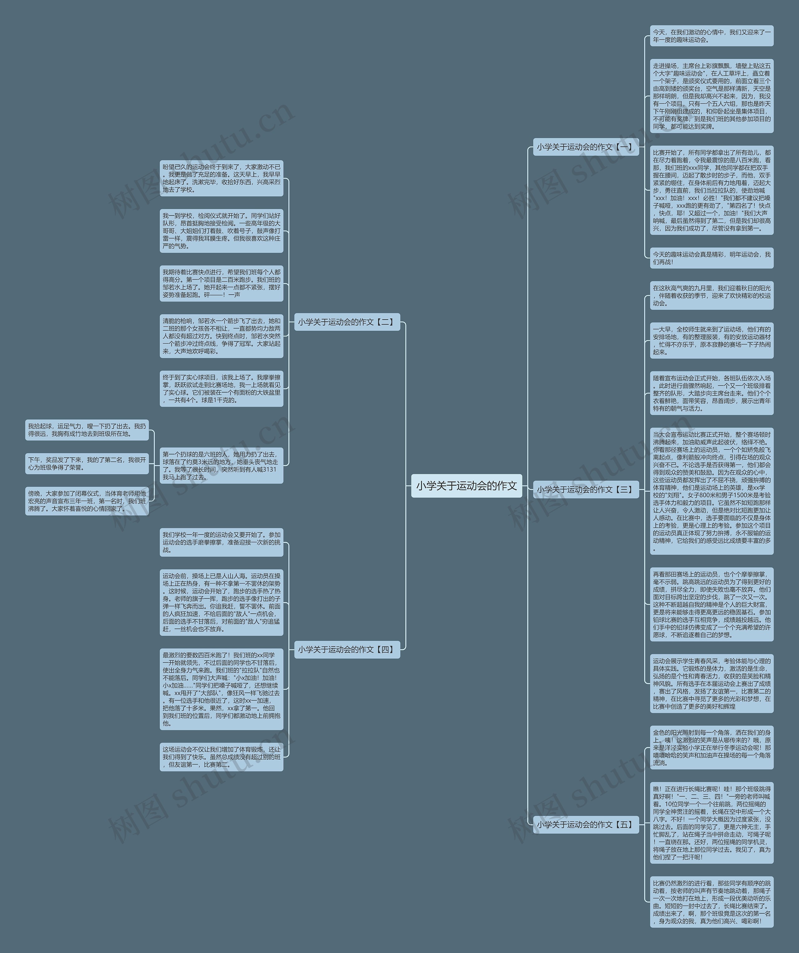 小学关于运动会的作文思维导图