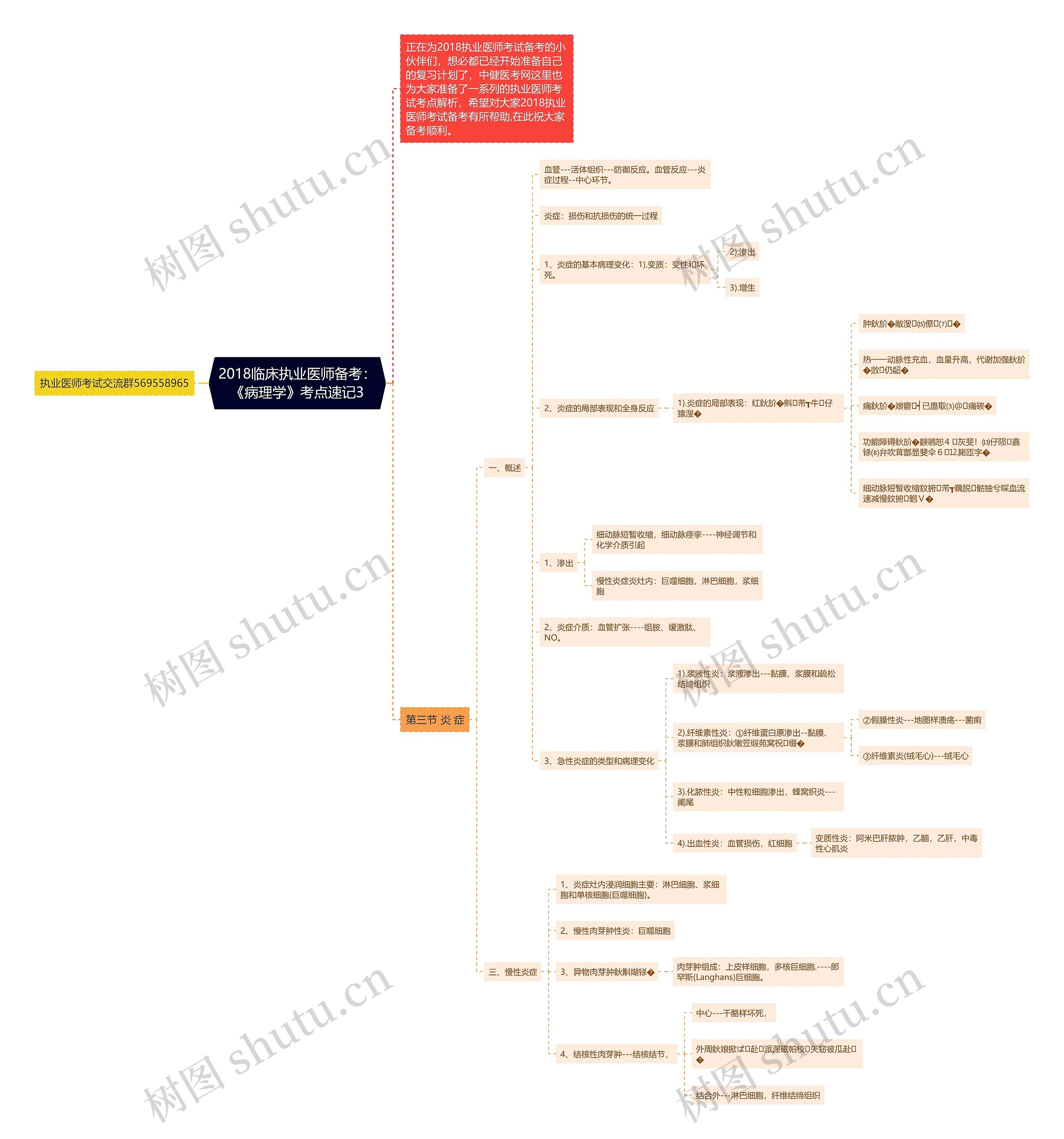 2018临床执业医师备考：《病理学》考点速记3思维导图