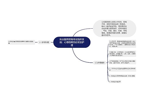 执业医师资格考试临床实践：心悸的常见症状及护理