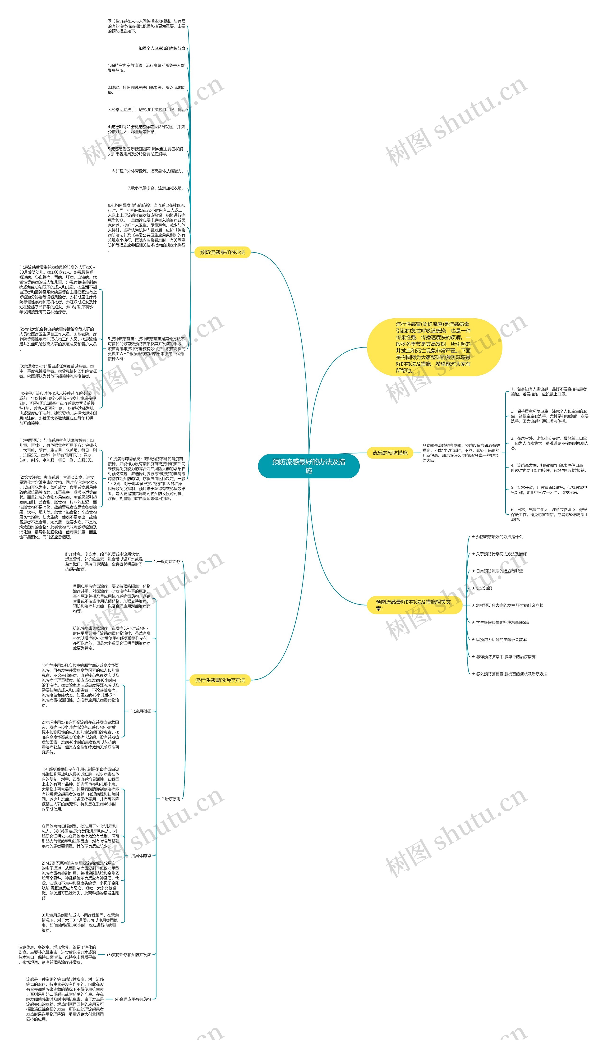 预防流感最好的办法及措施思维导图