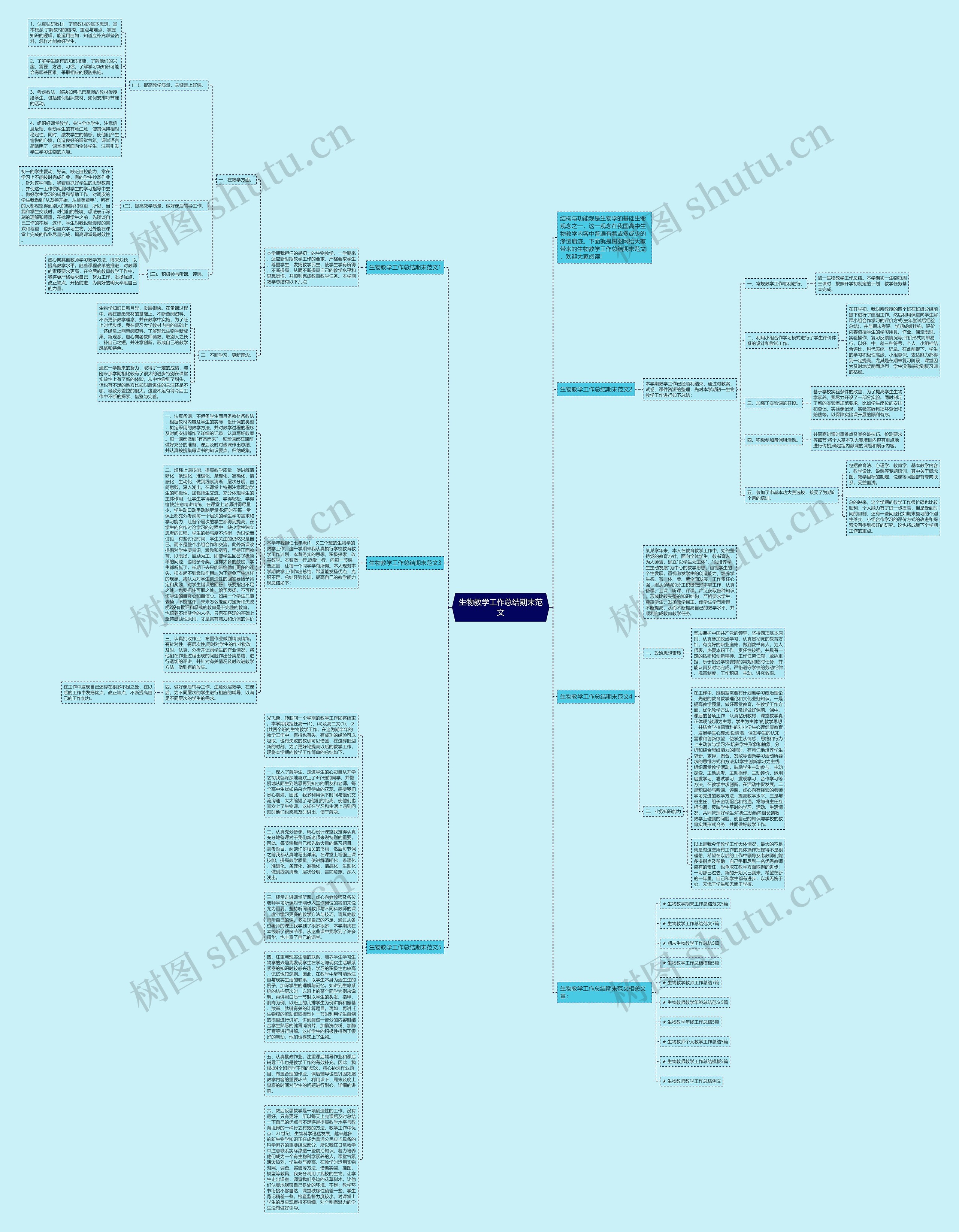 生物教学工作总结期末范文思维导图
