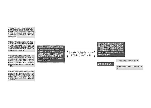 锥体系知识点总结：2016年卫生资格考试备考