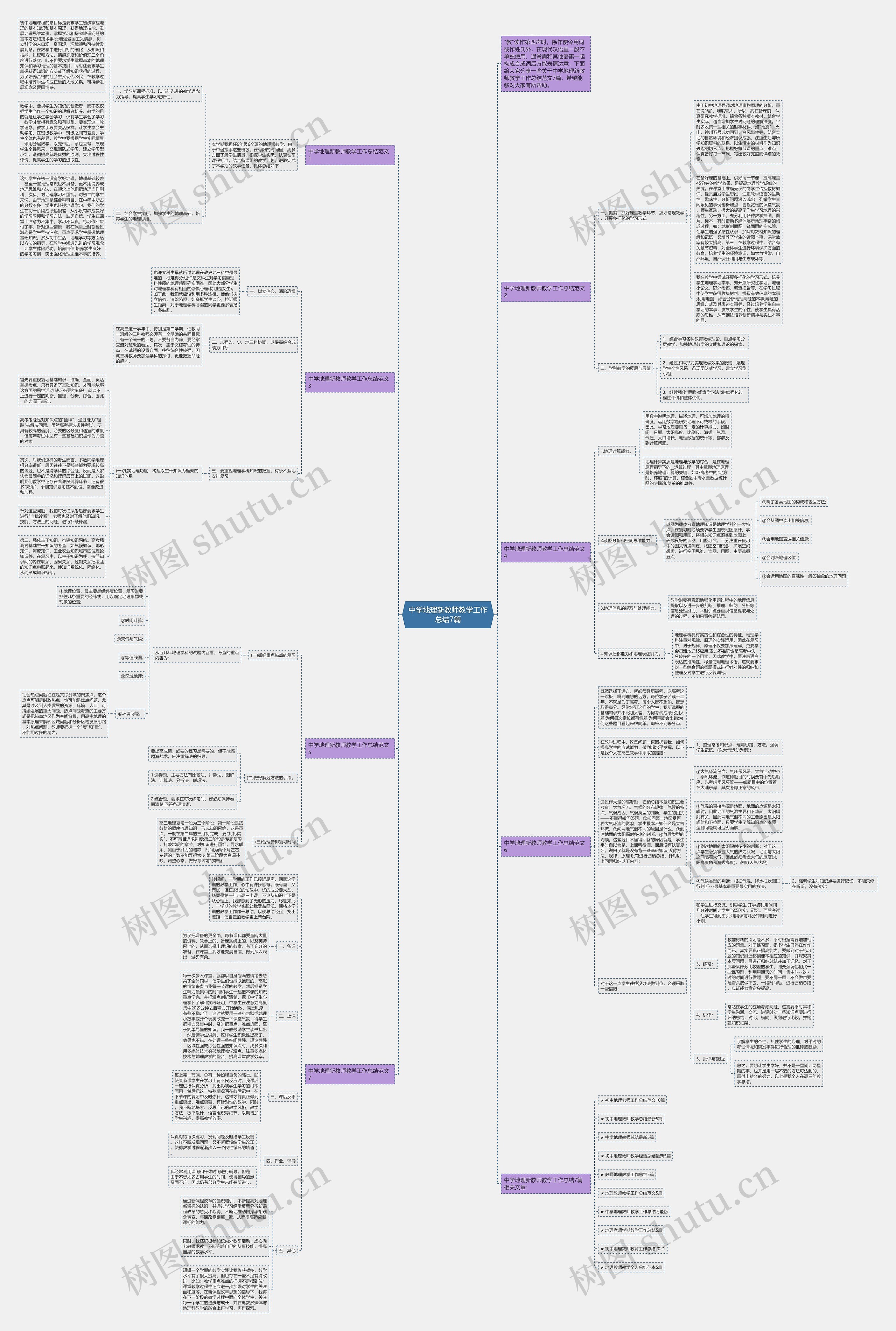 中学地理新教师教学工作总结7篇思维导图
