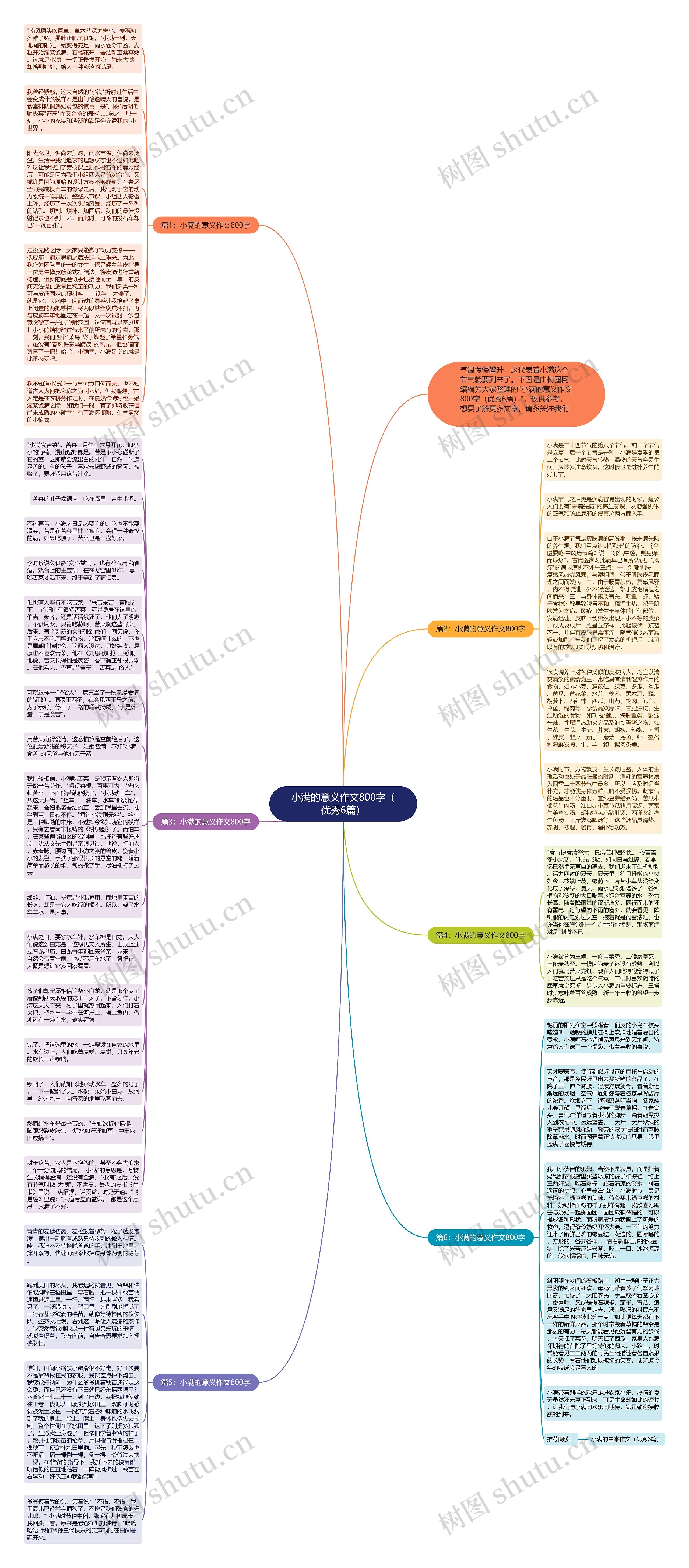 小满的意义作文800字（优秀6篇）思维导图
