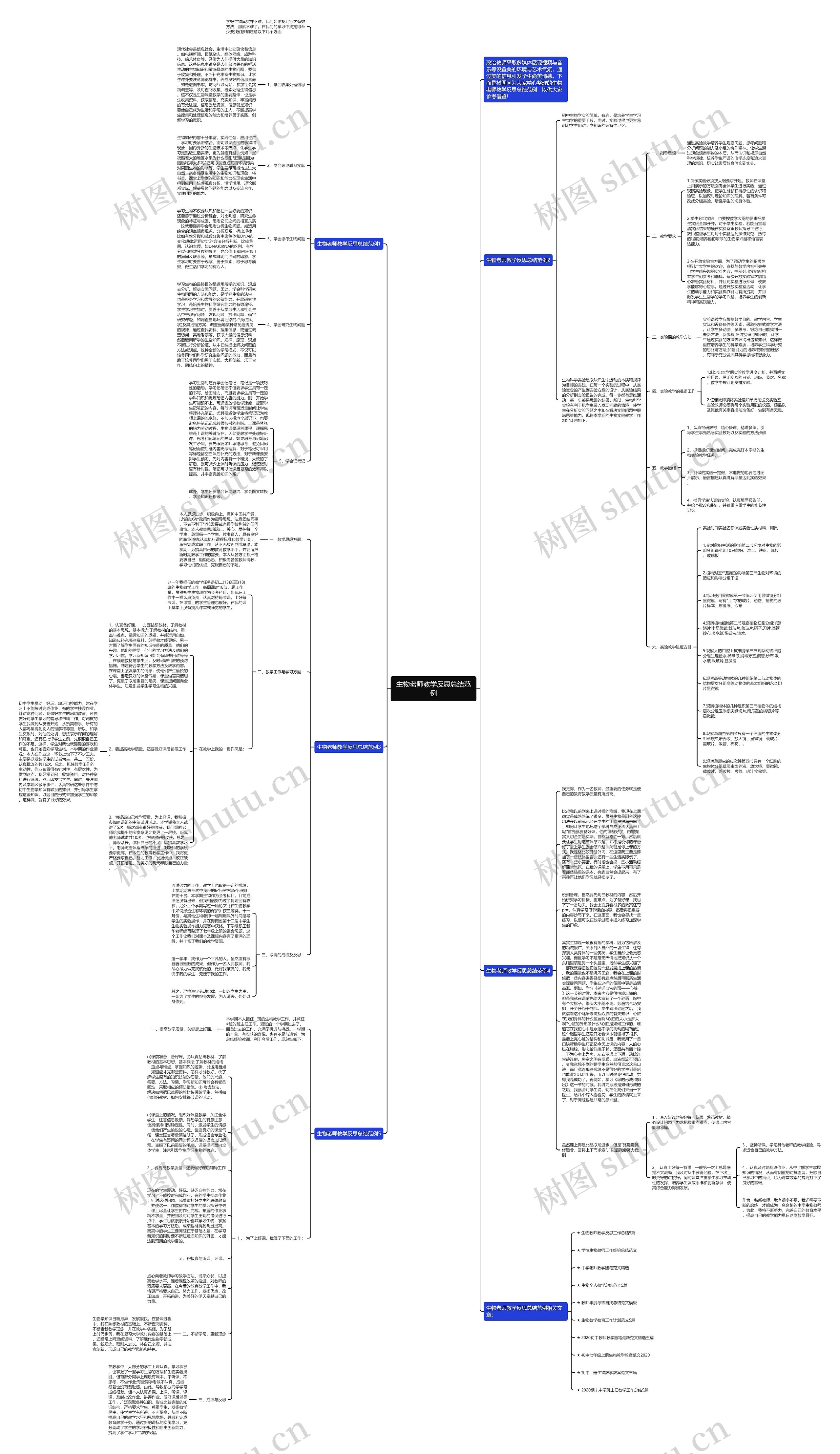 生物老师教学反思总结范例思维导图
