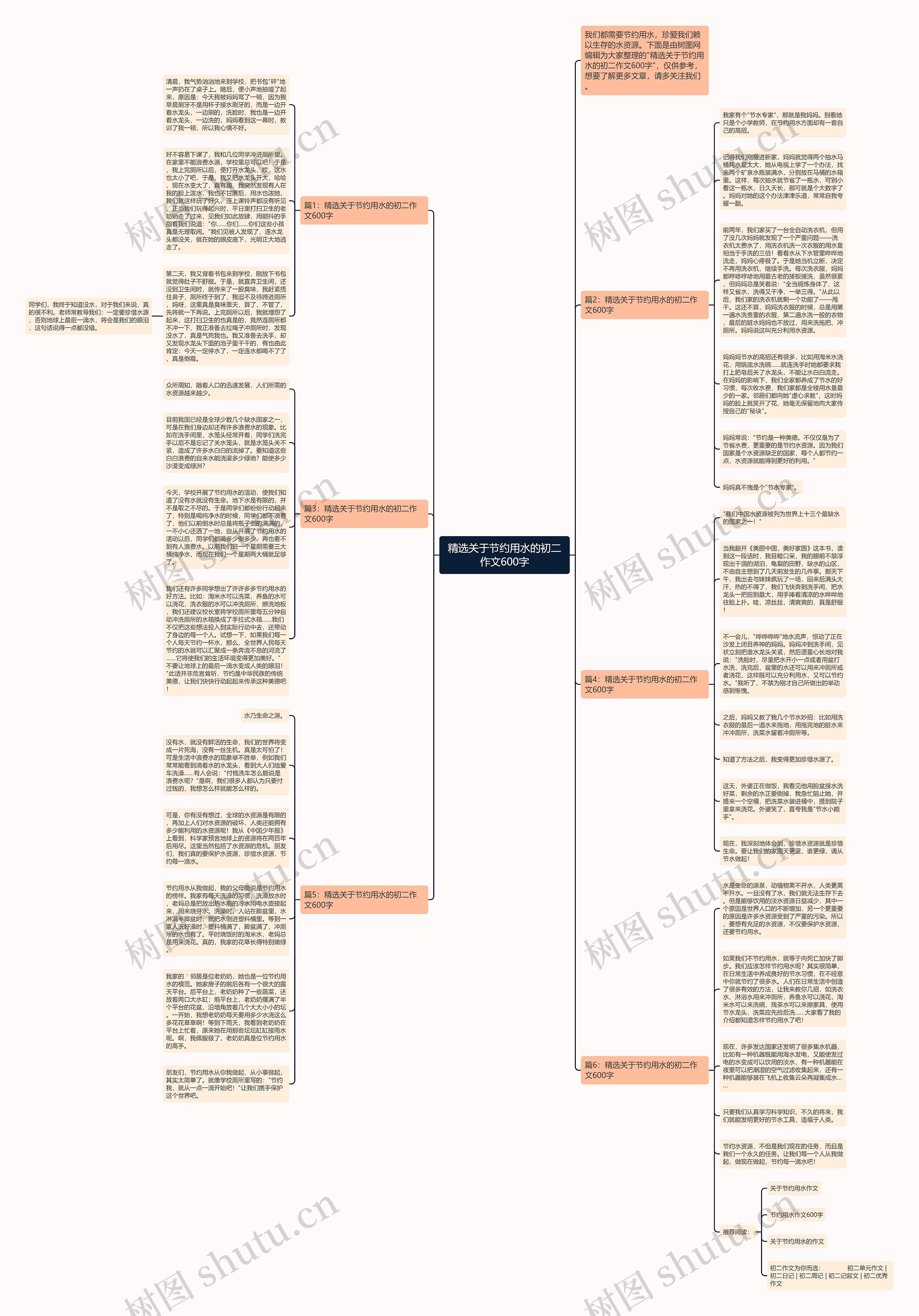 精选关于节约用水的初二作文600字思维导图