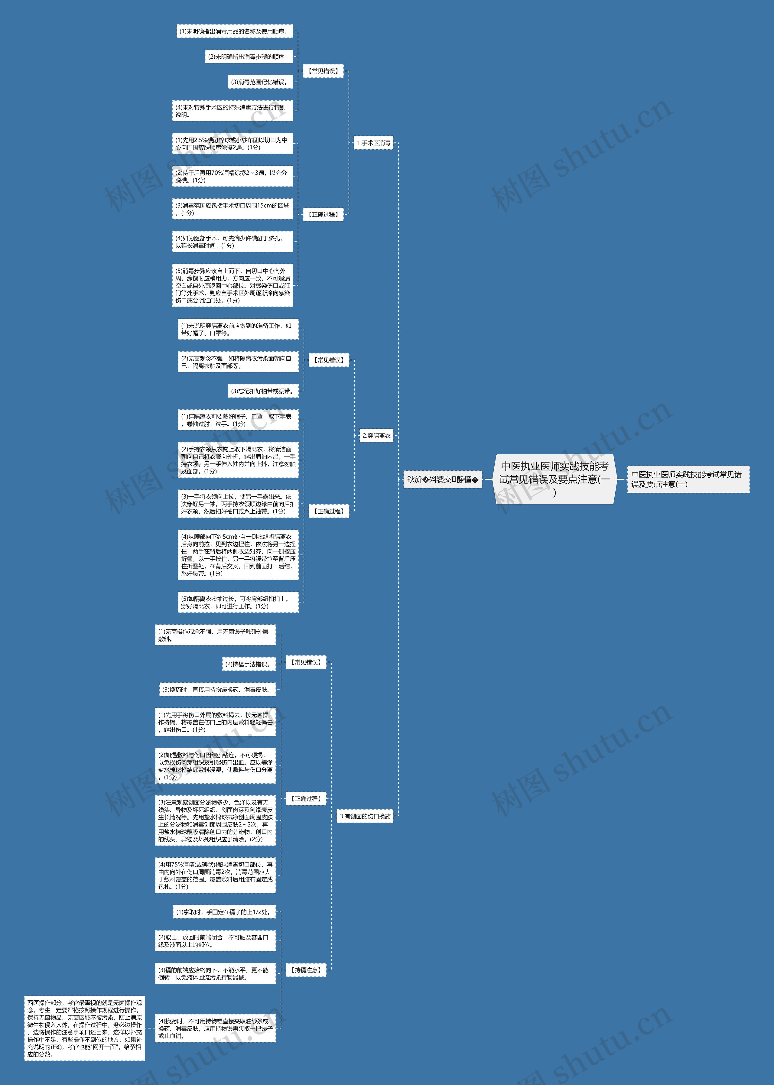 中医执业医师实践技能考试常见错误及要点注意(一)思维导图