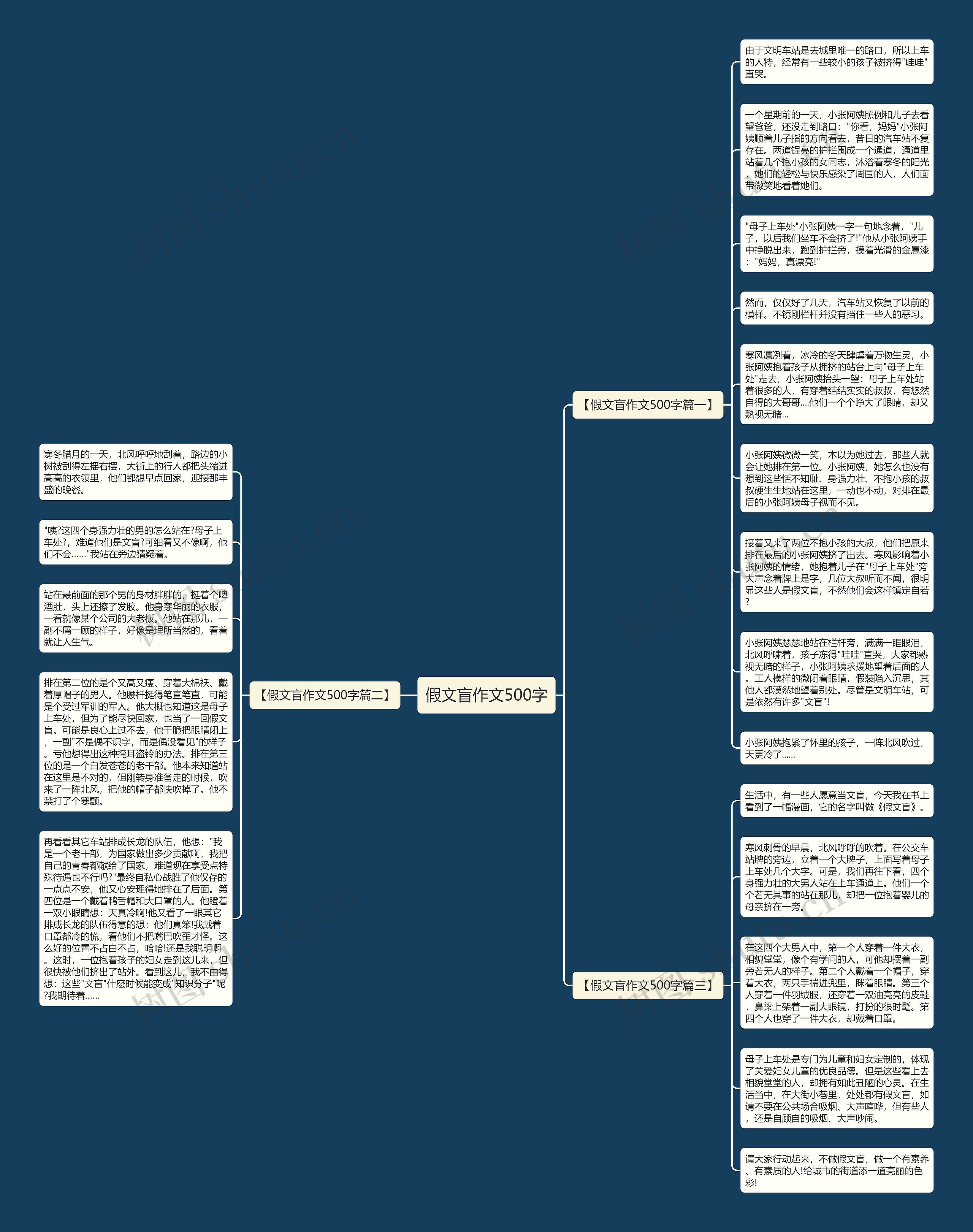 假文盲作文500字思维导图
